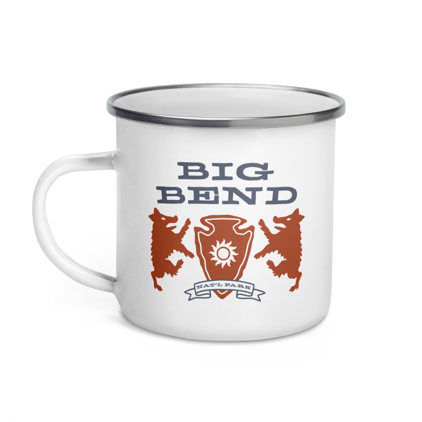 Big Bend National Park Heraldry Enamel Camp Mug Front