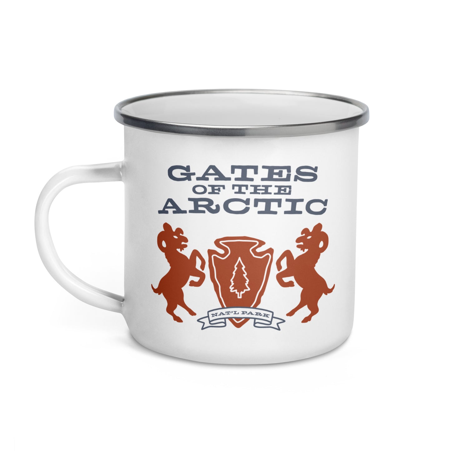 Gates Arctic National Park Heraldry Enamel Camp Mug Front