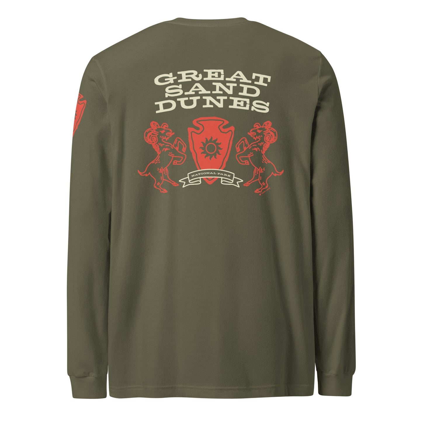 Great Sand Dunes National Park Heraldry Long Sleeve Shirt Green Back