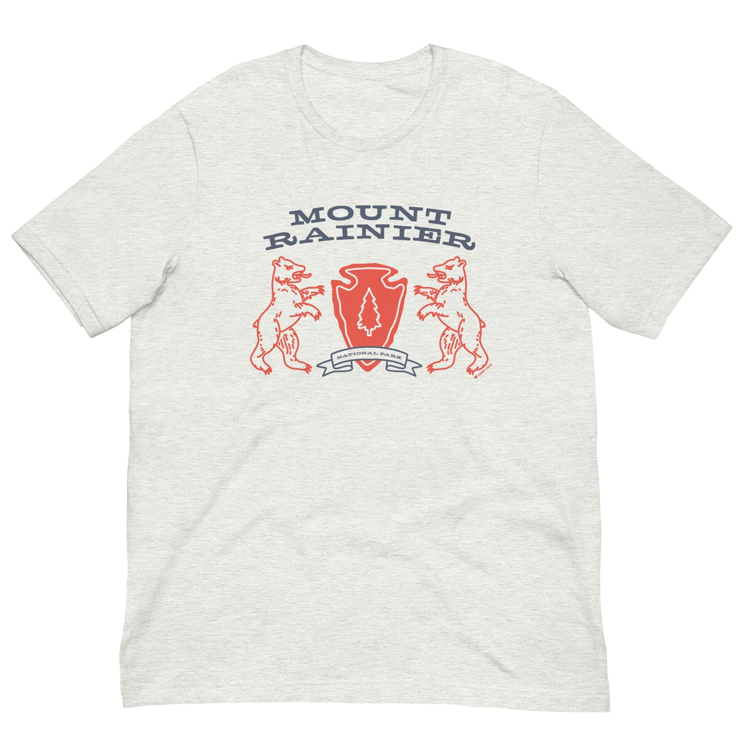 Mount Rainier National Park Heraldry Arrowhead Tee Shirt Gray