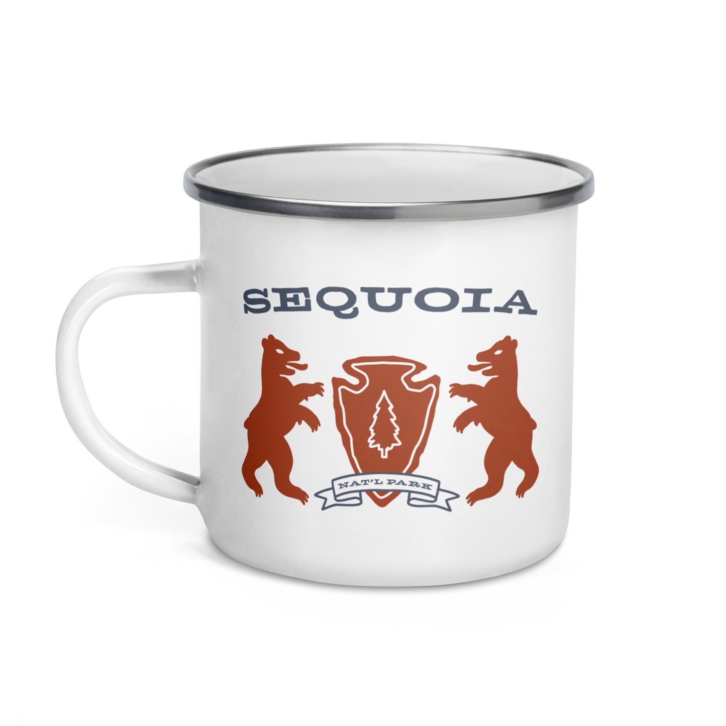 Sequoia National Park Heraldry Enamel Camp Mug Front