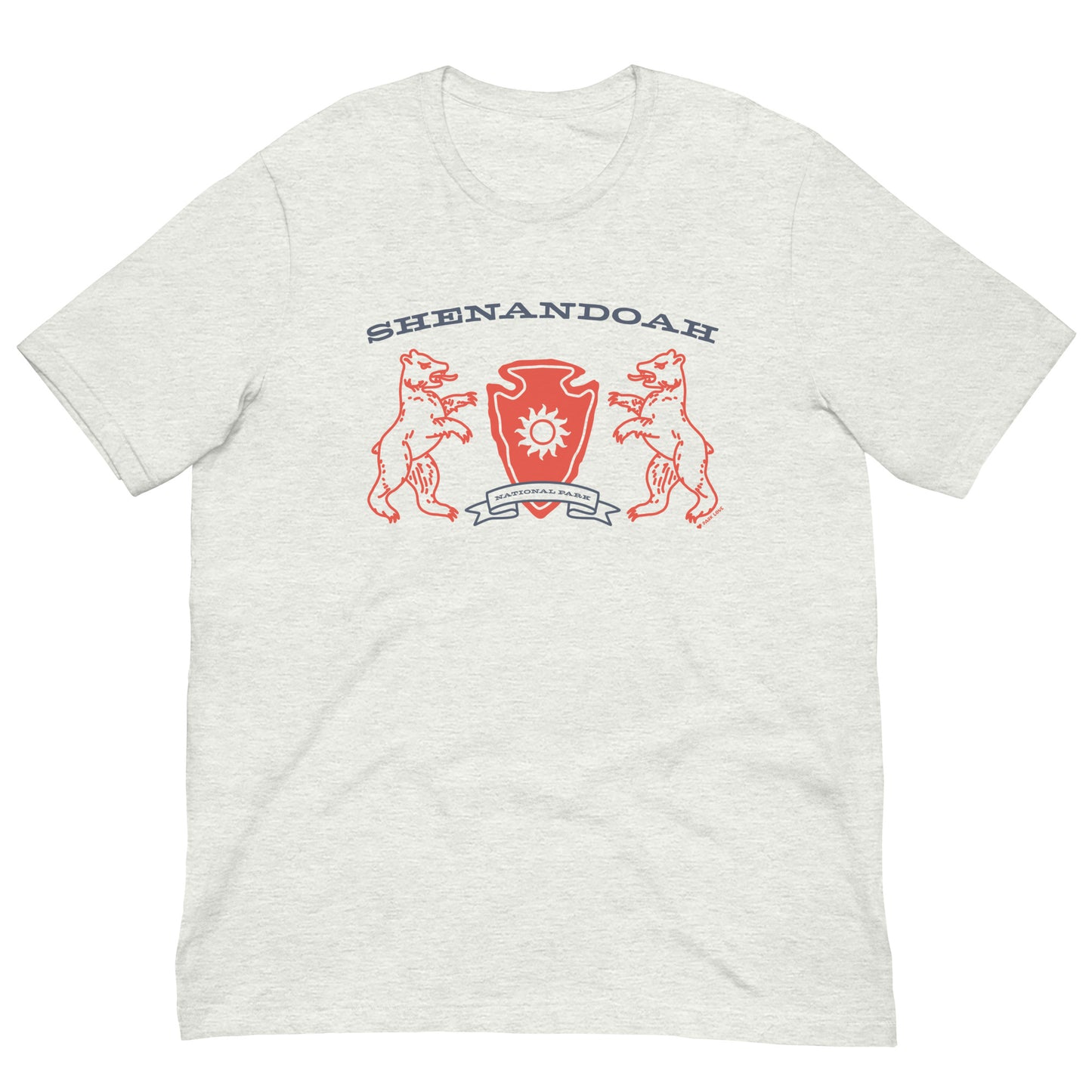 Shenandoah National Park Heraldry Arrowhead Tee Shirt Gray