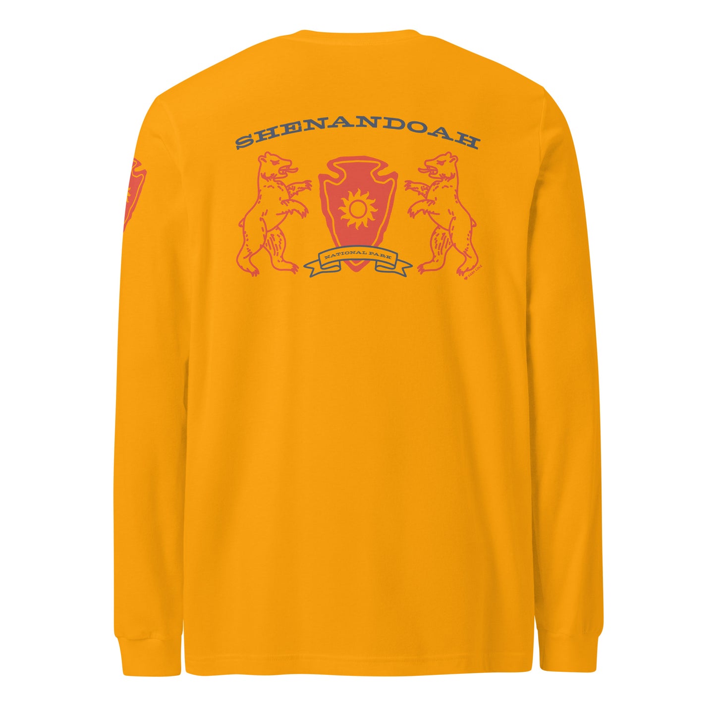 Shenandoah National Park Heraldry Long Sleeve Shirt Gold Back