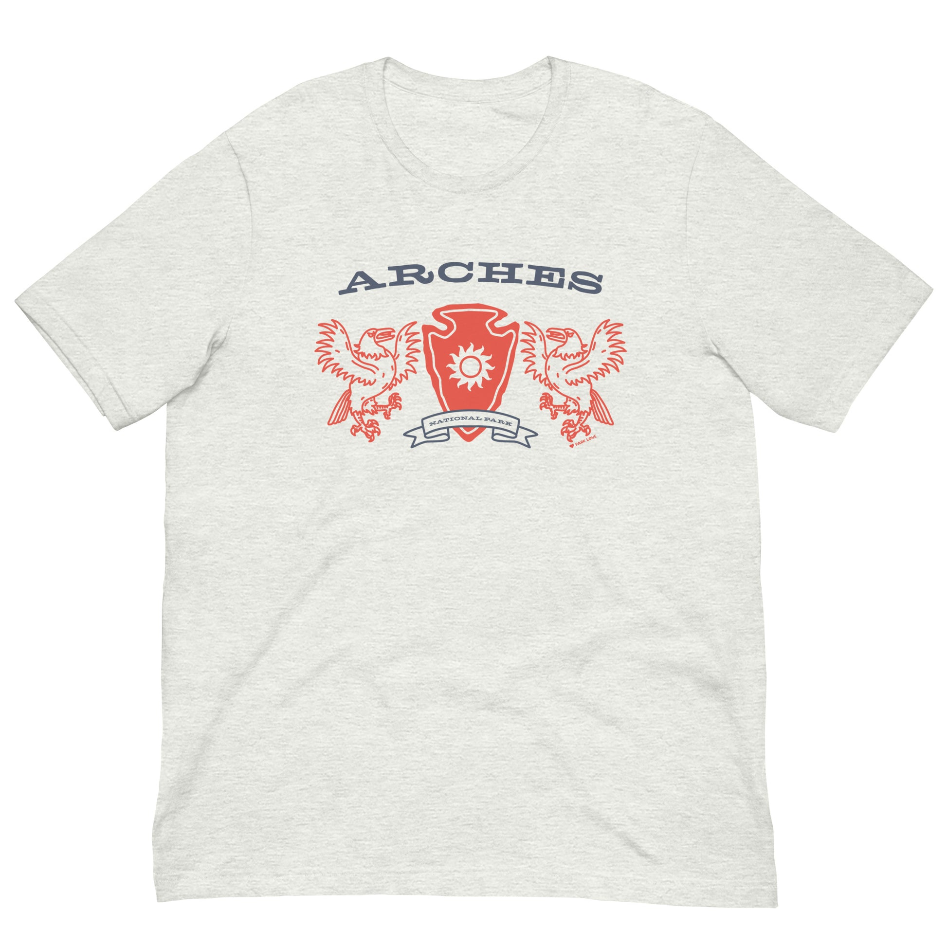 Arches National Park Heraldry Arrowhead Tee Shirt Gray