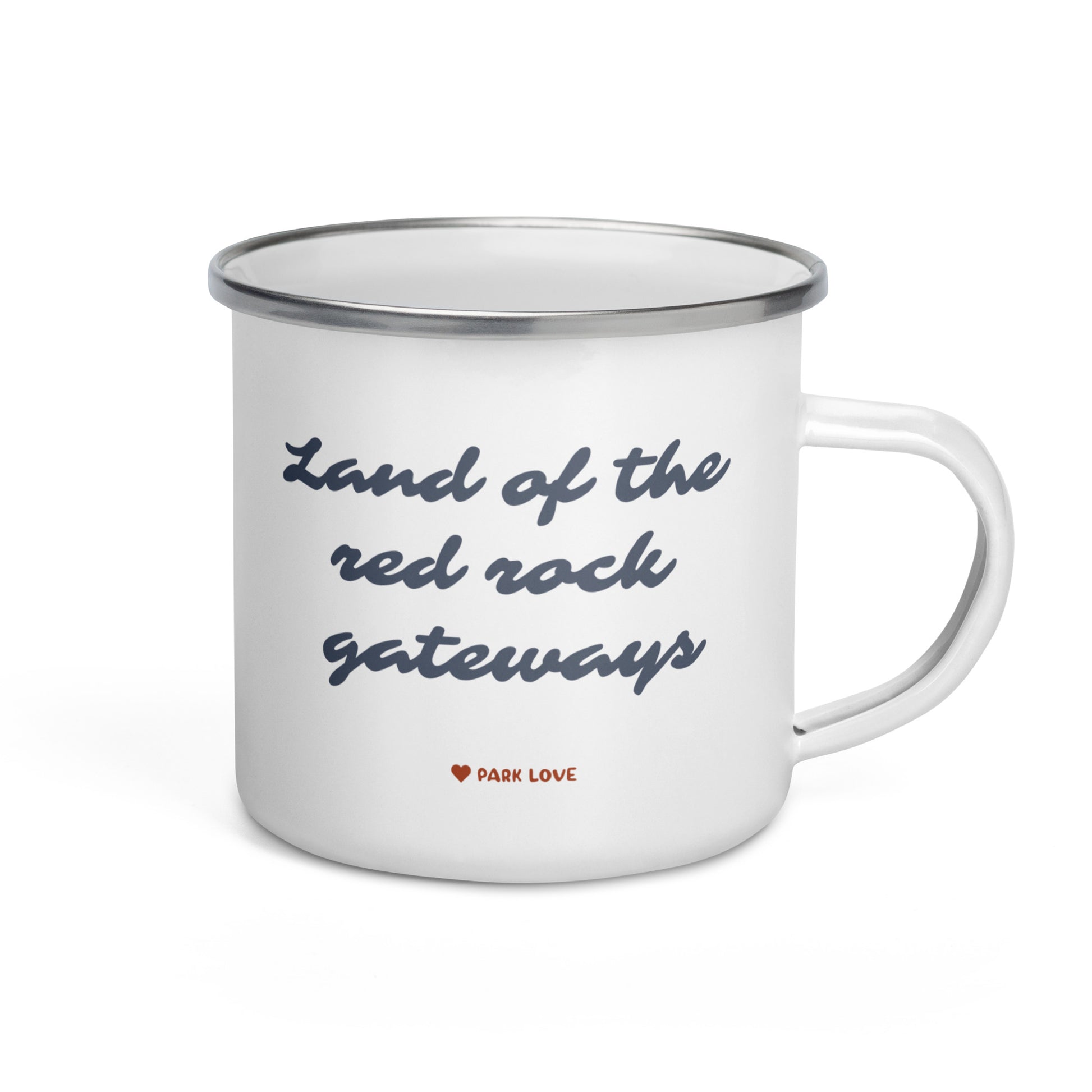 Arches National Park Heraldry Enamel Camp Mug Back