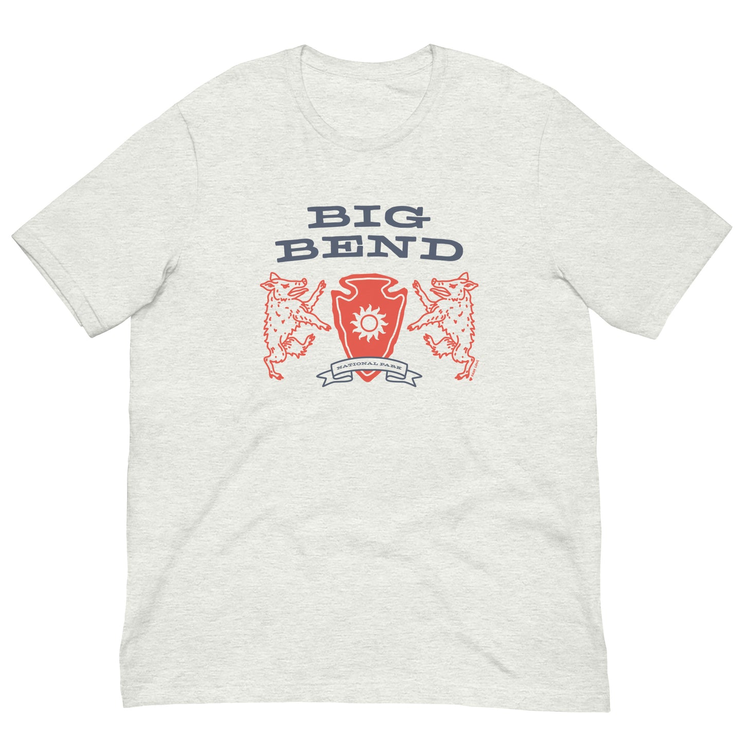 Big Bend National Park Heraldry Arrowhead Tee Shirt Gray