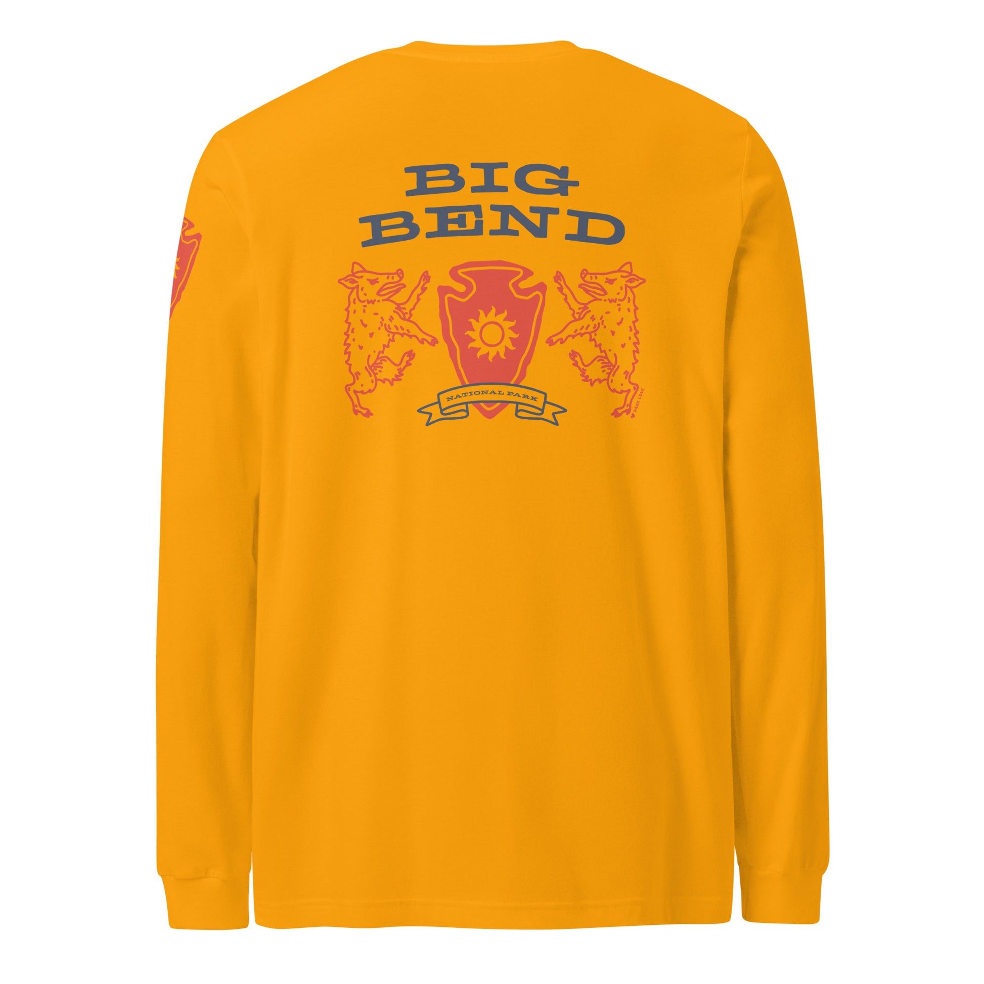 Big Bend National Park Heraldry Long Sleeve Shirt Gold Back