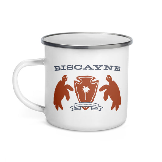 Biscayne National Park Heraldry Enamel Camp Mug Front