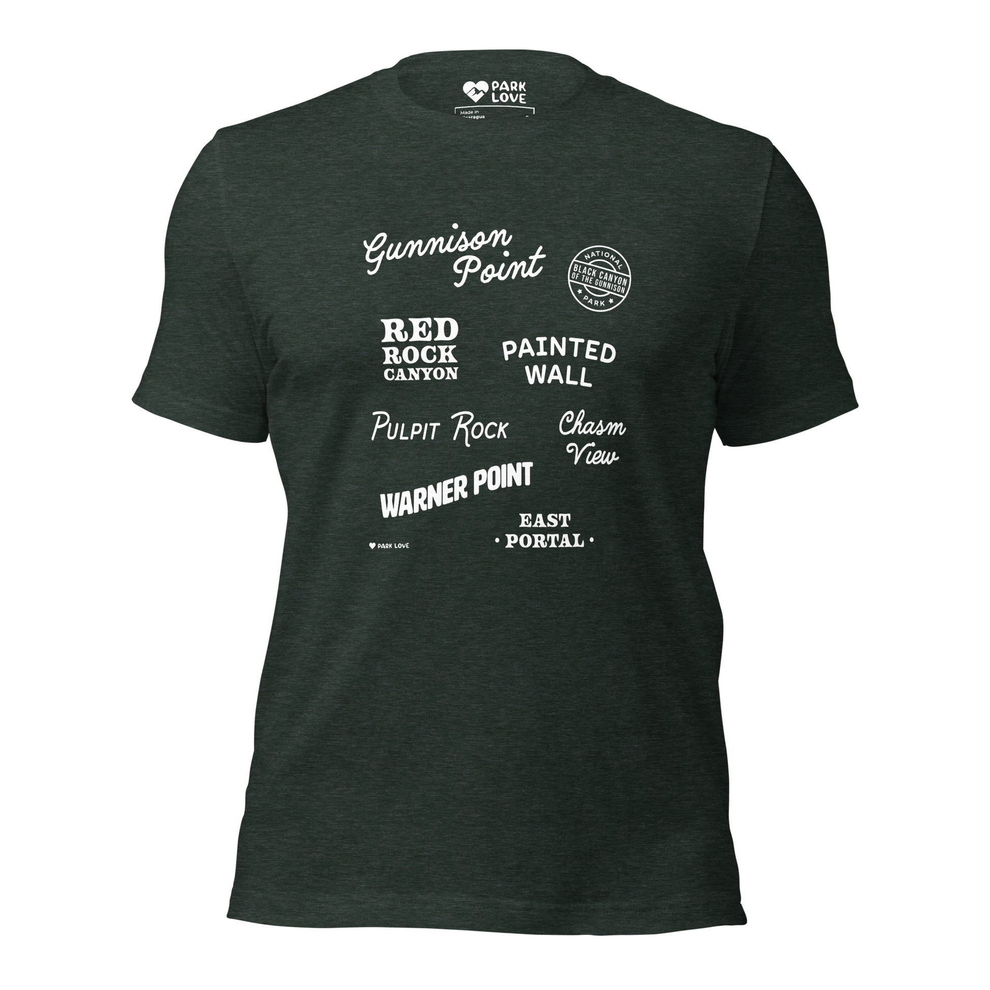 Black Canyon Gunnison National Park Destinations Tee Shirt Green