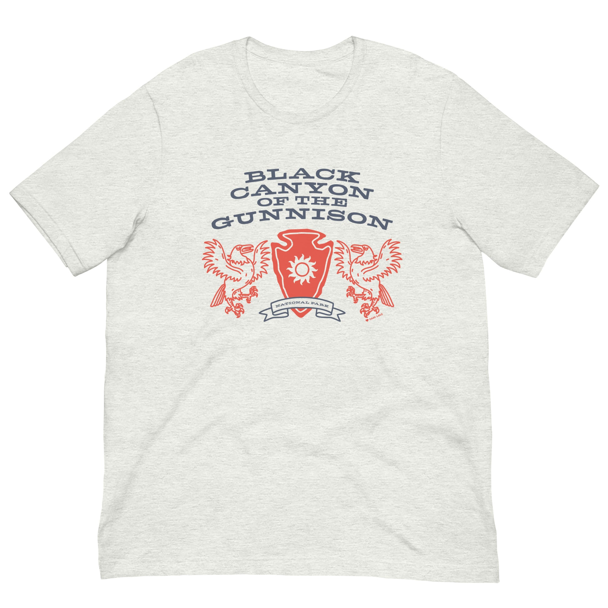 Black Canyon Gunnison National Park Heraldry Arrowhead Tee Shirt Gray