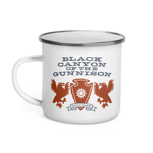 Black Canyon Gunnison National Park Heraldry Enamel Camp Mug Front