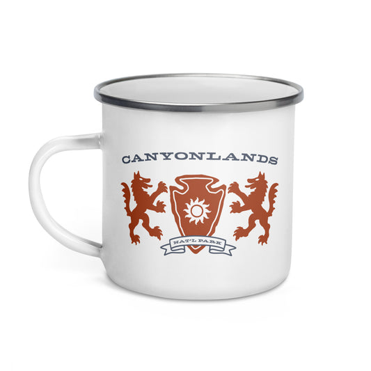 Canyonlands National Park Heraldry Enamel Camp Mug Front