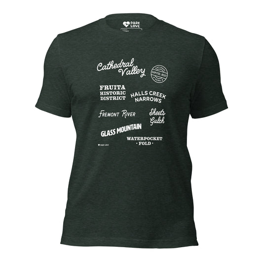 Capitol Reef National Park Destinations Tee Shirt Green