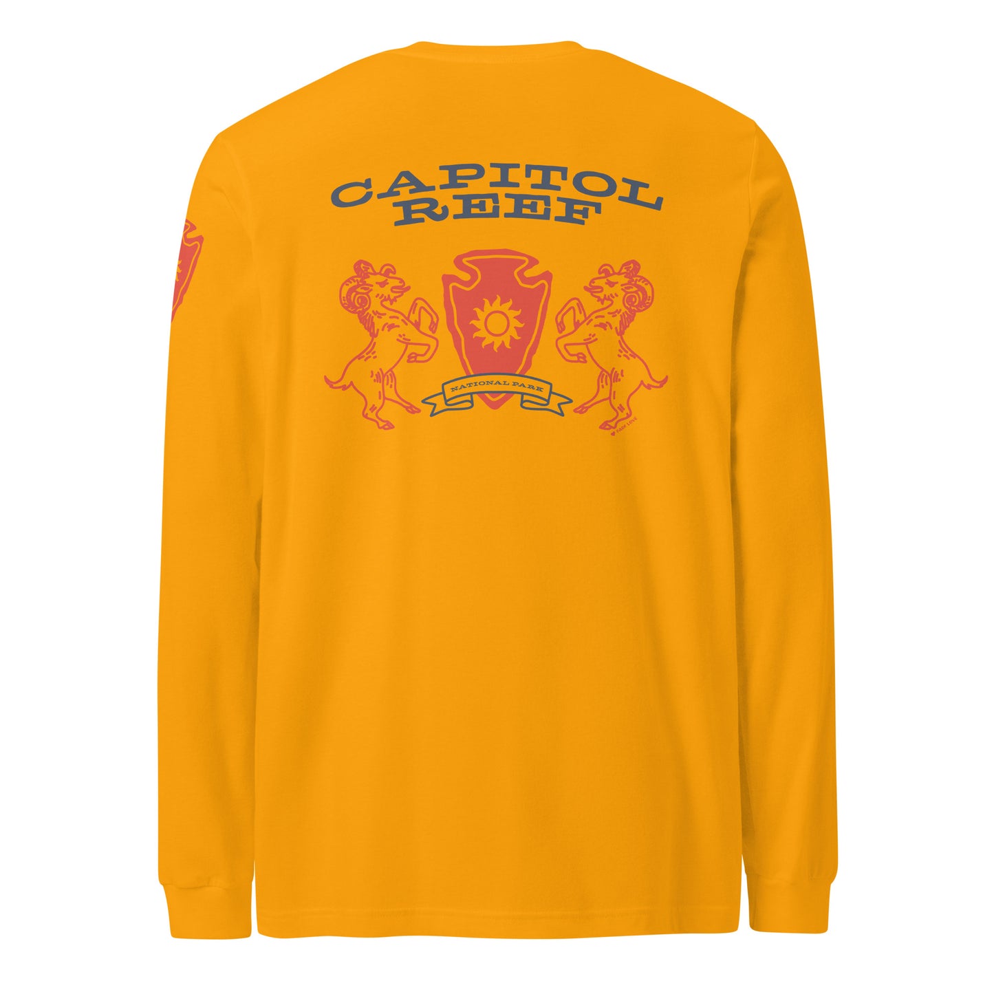 Capitol Reef National Park Heraldry Long Sleeve Shirt Gold Back