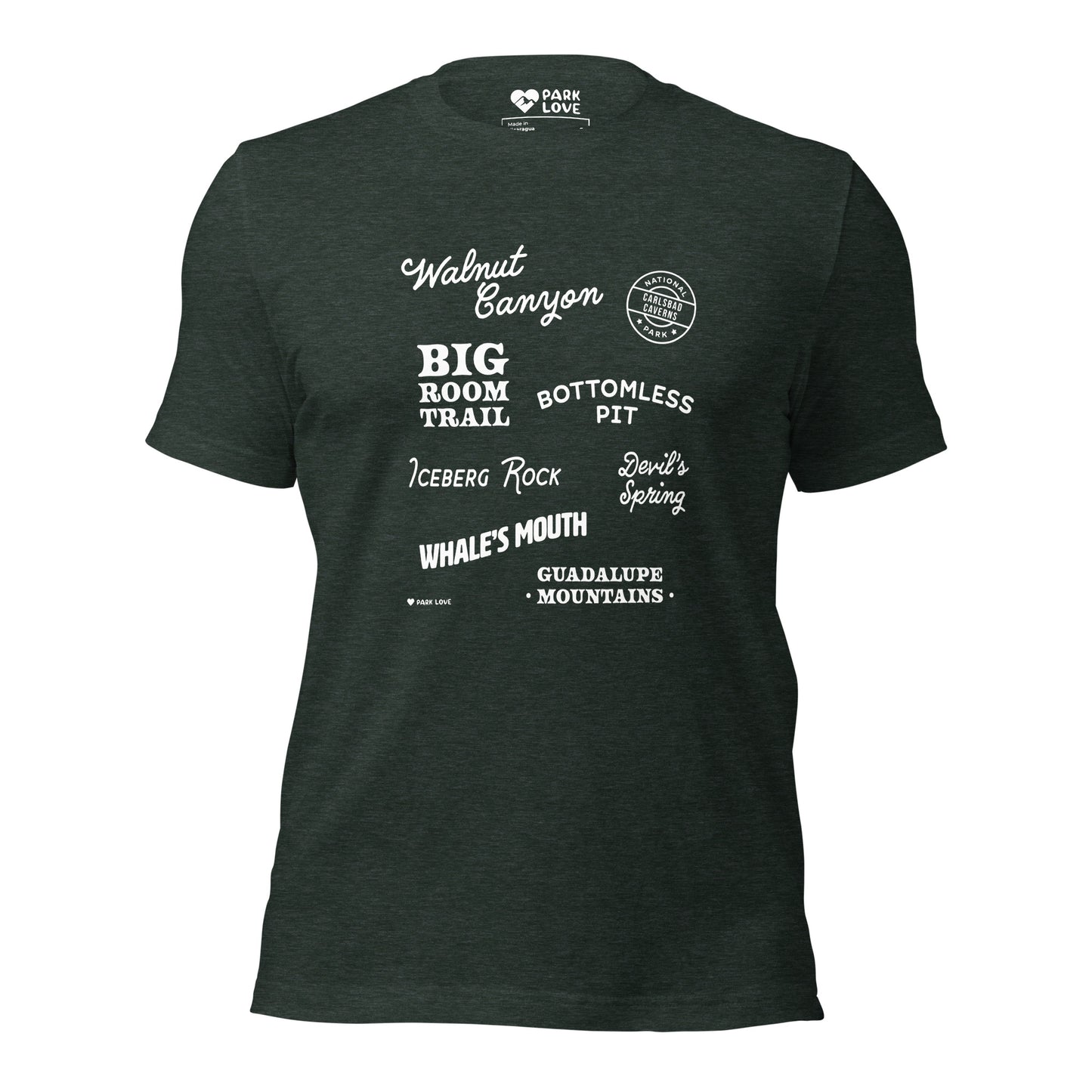 Carlsbad Caverns National Park Destinations Tee Shirt Green