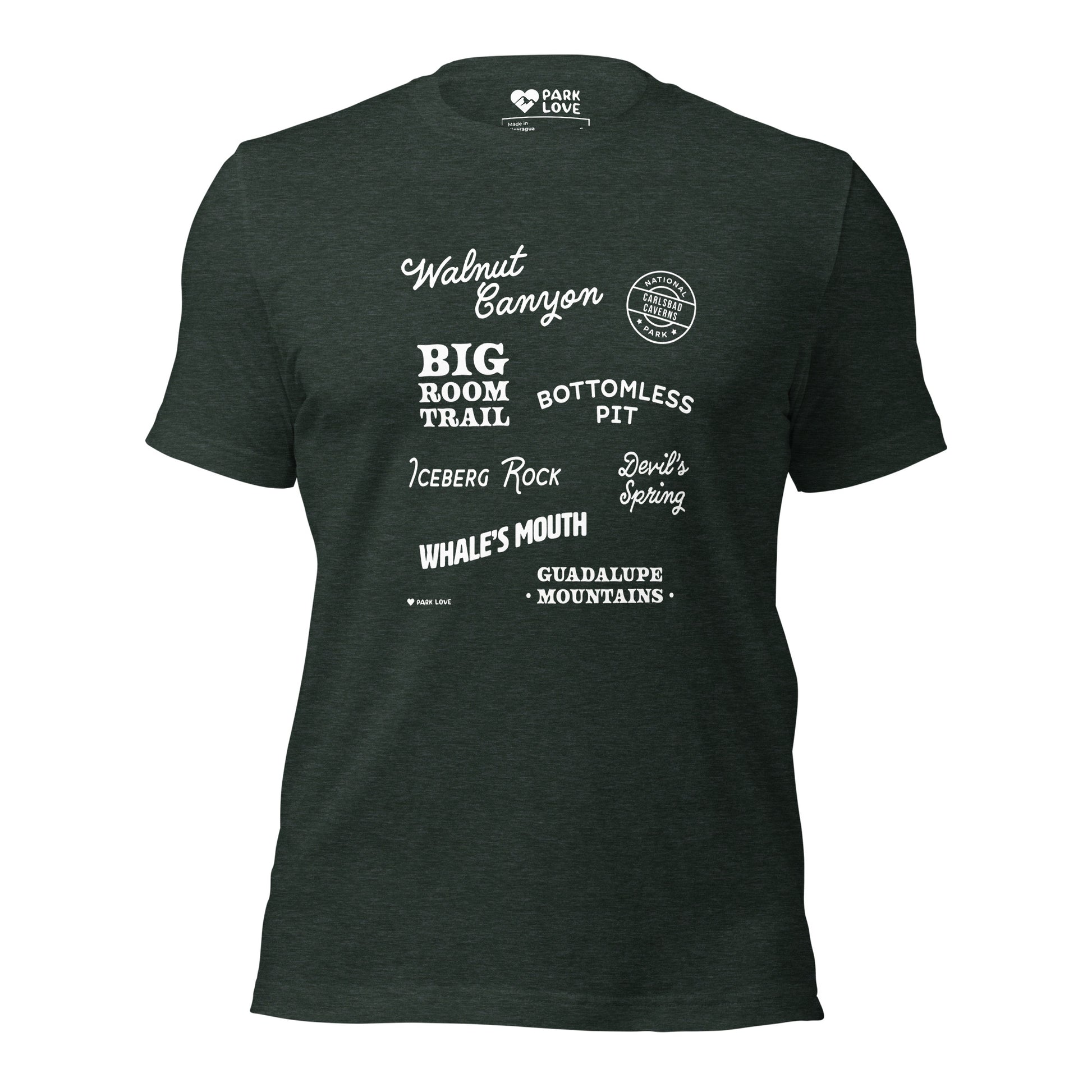 Carlsbad Caverns National Park Destinations Tee Shirt Green