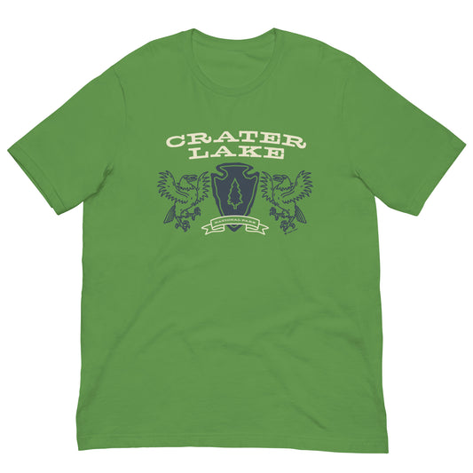 Crater Lake National Park Heraldry Arrowhead Tee Shirt Green