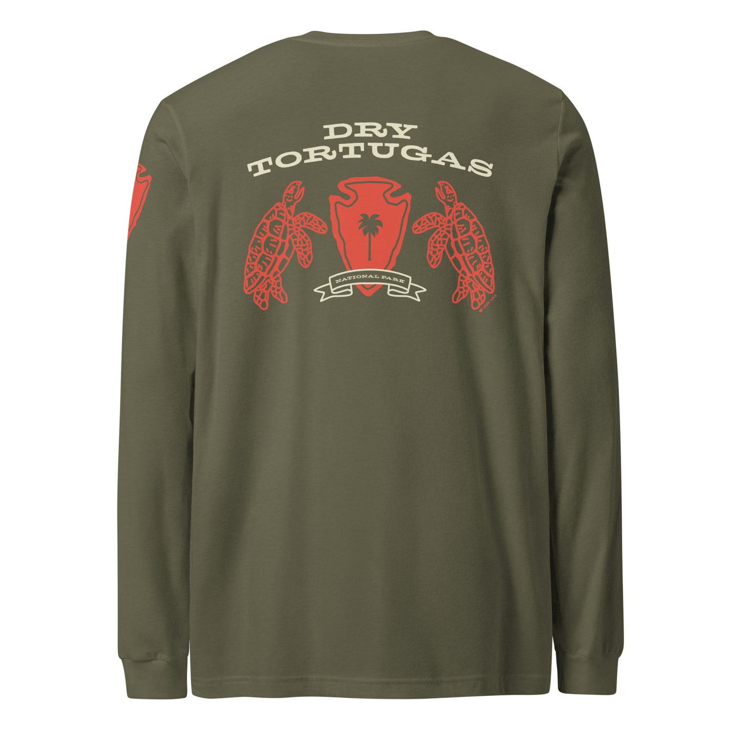 Dry Tortugas National Park Heraldry Long Sleeve Shirt Green Back