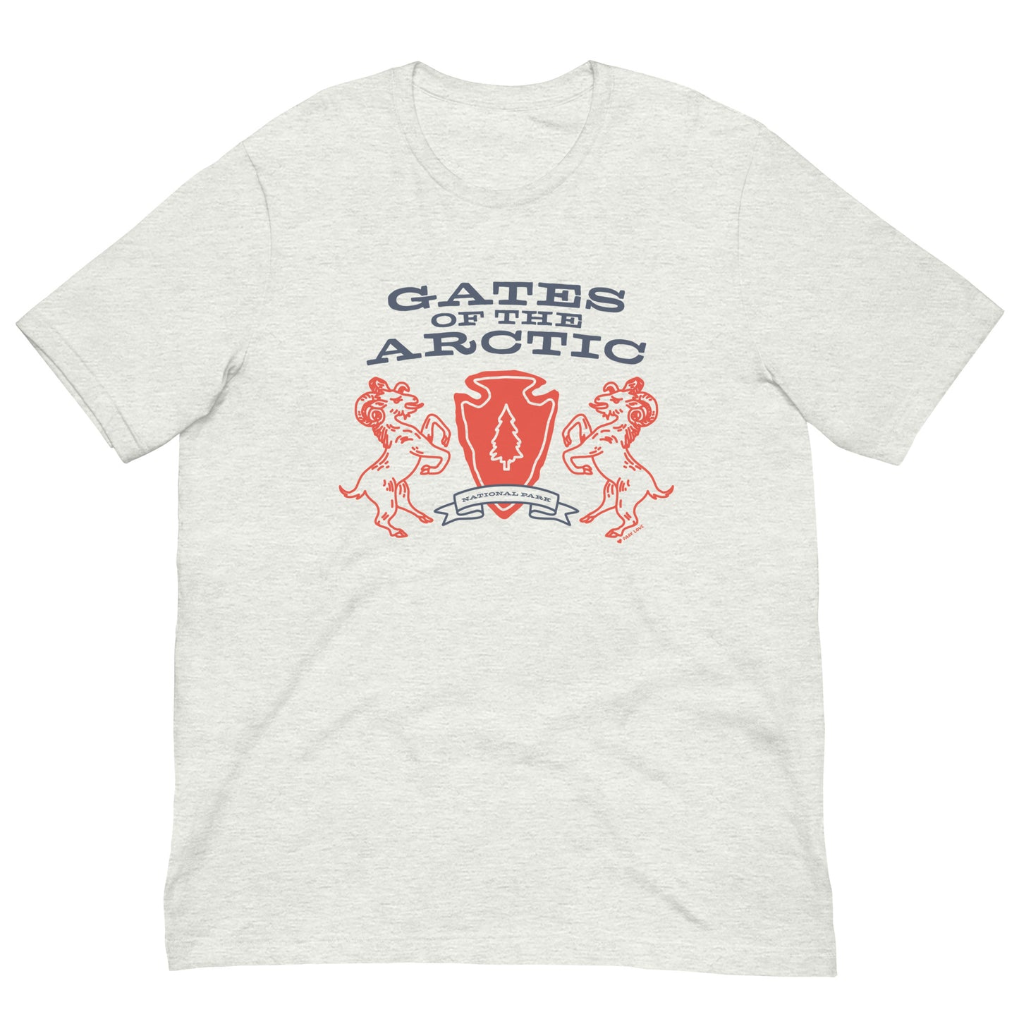 Gates Arctic National Park Heraldry Arrowhead Tee Shirt Gray