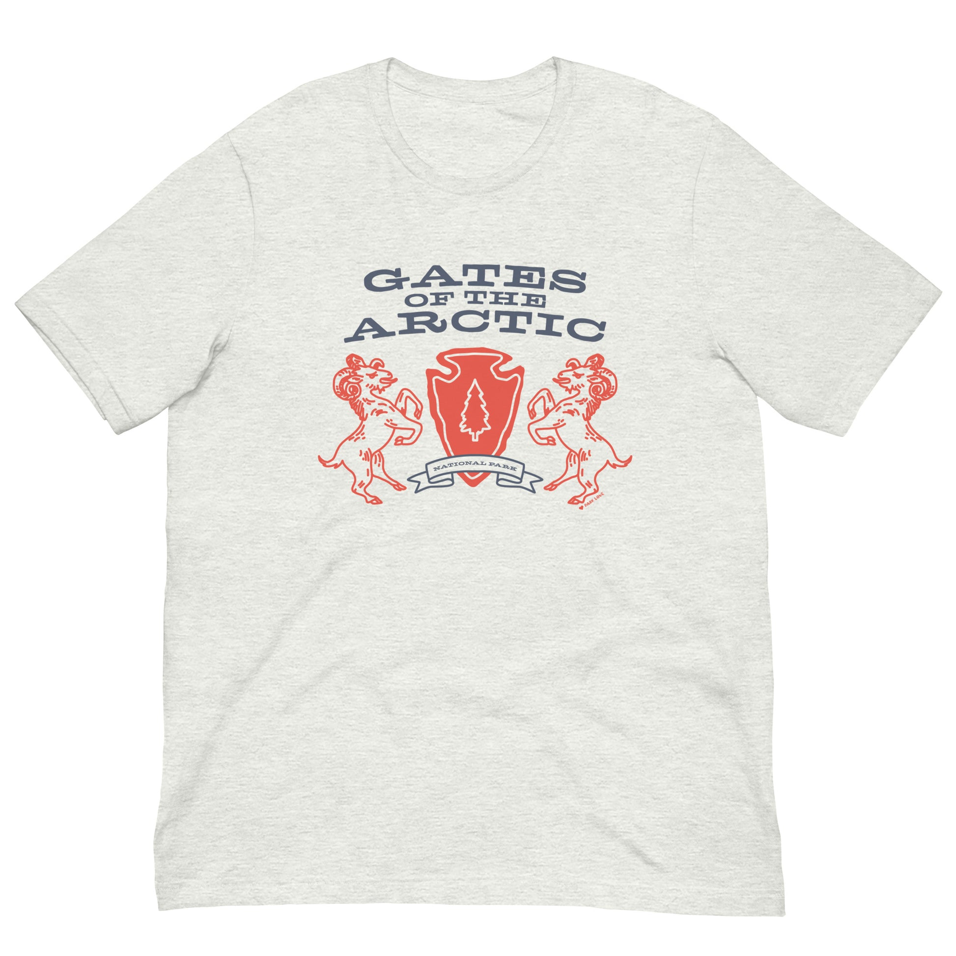 Gates Arctic National Park Heraldry Arrowhead Tee Shirt Gray