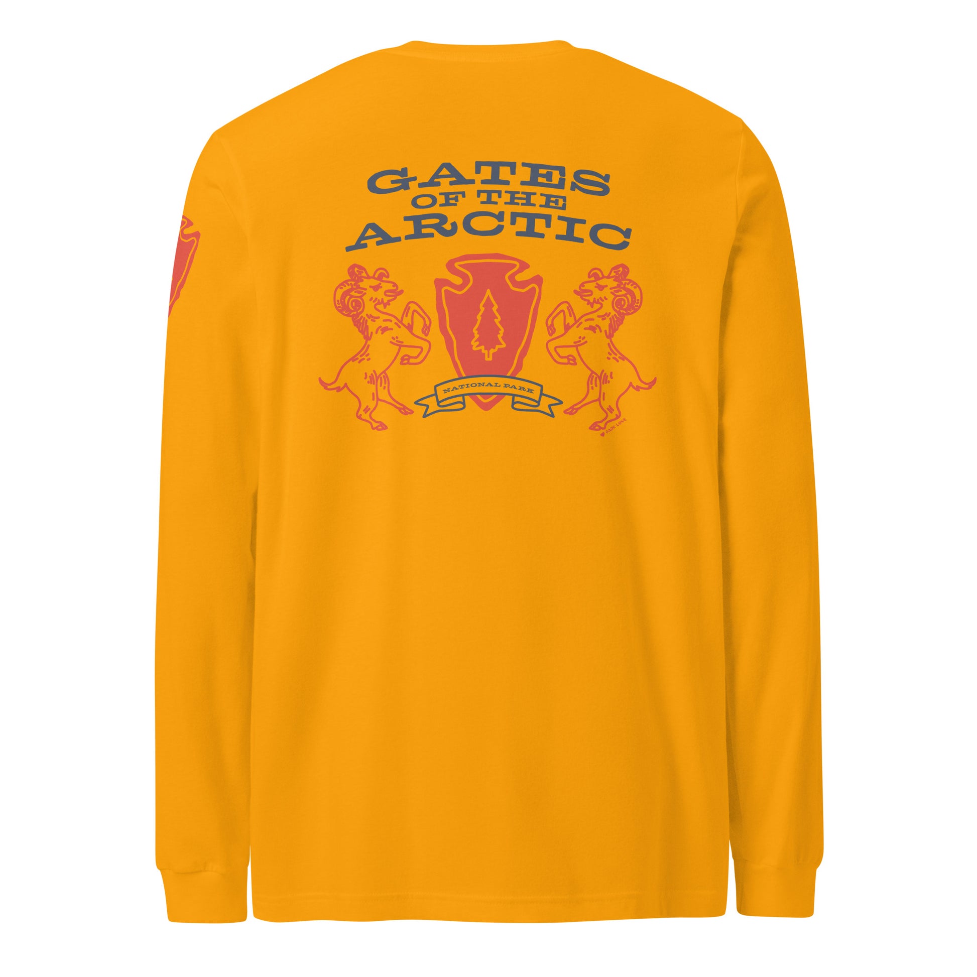 Gates Arctic National Park Heraldry Long Sleeve Shirt Gold Back