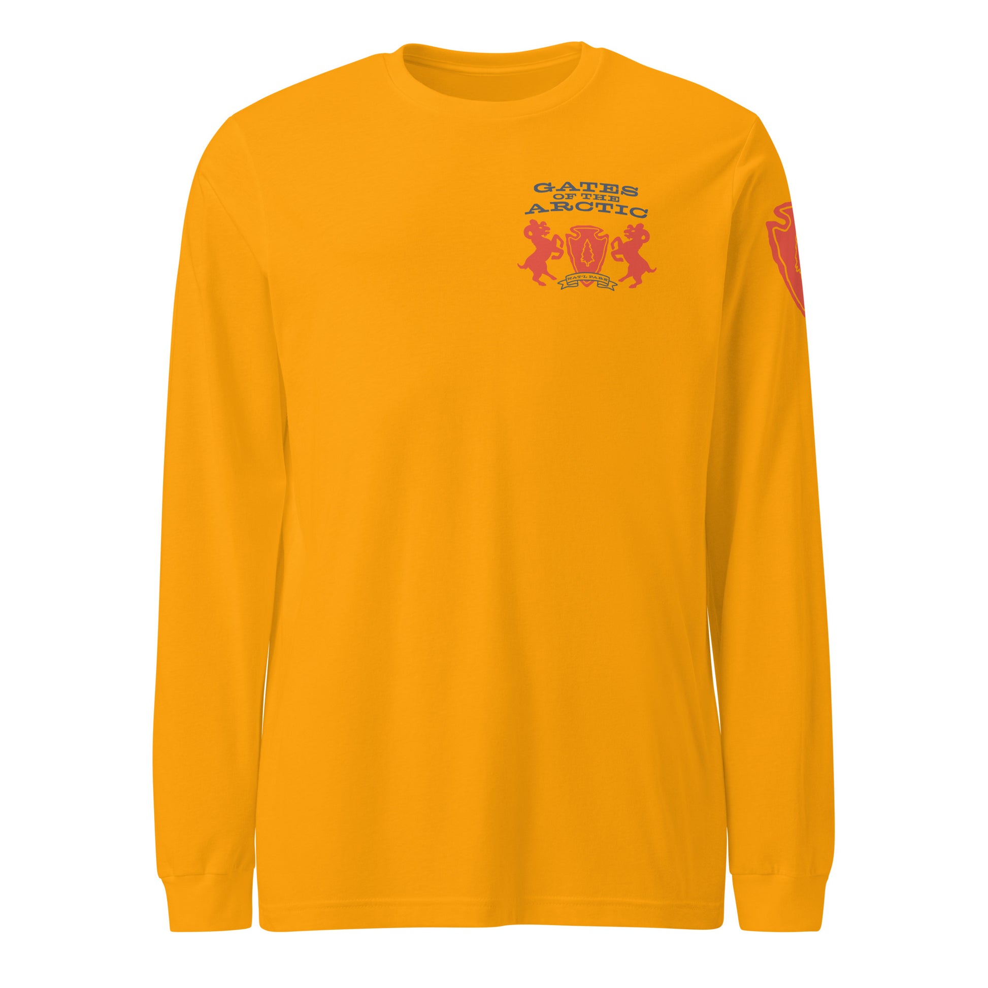 Gates Arctic National Park Heraldry Long Sleeve Shirt Gold Front