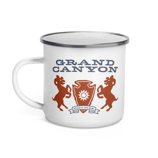 Grand Canyon National Park Heraldry Enamel Camp Mug Front