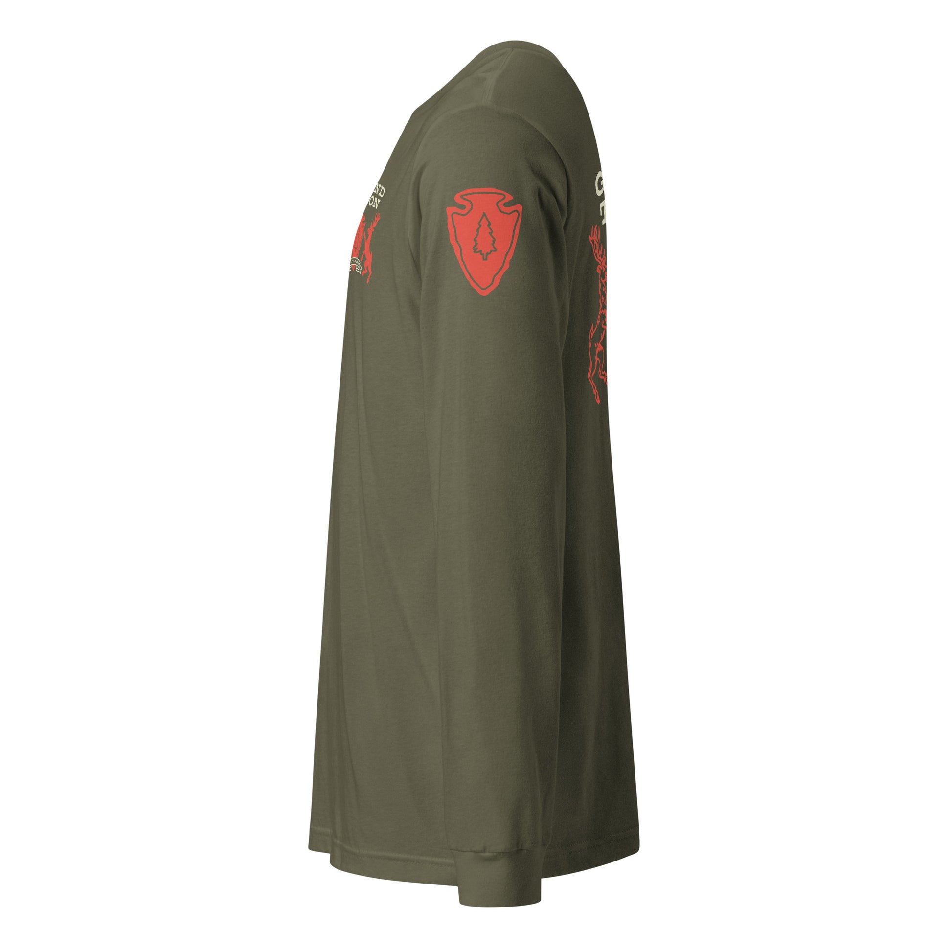 Grand Teton National Park Heraldry Long Sleeve Shirt Green Side