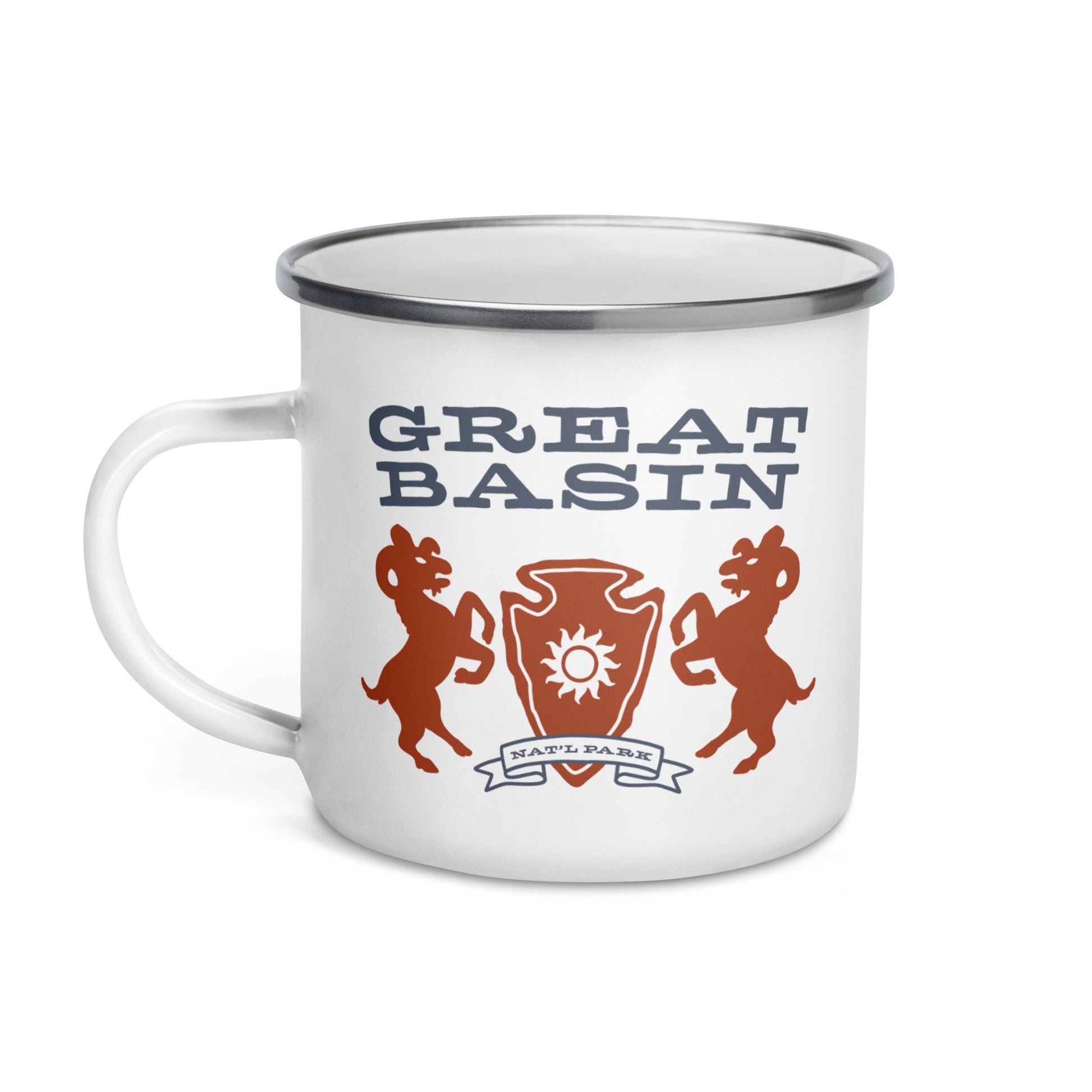 Great Basin National Park Heraldry Enamel Camp Mug Front
