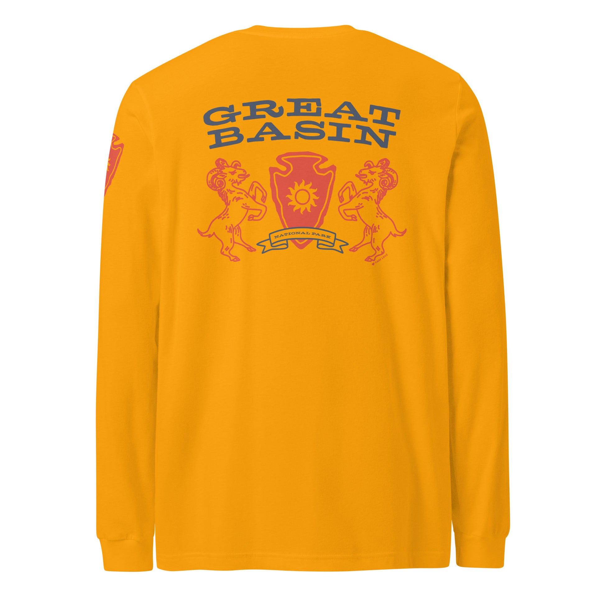 Great Basin National Park Heraldry Long Sleeve Shirt Gold Back