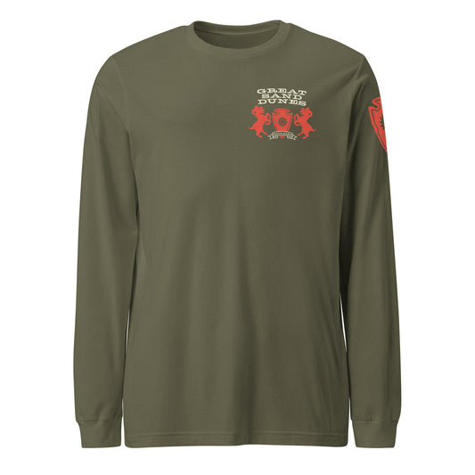 Great Sand Dunes National Park Heraldry Long Sleeve Shirt Green Front