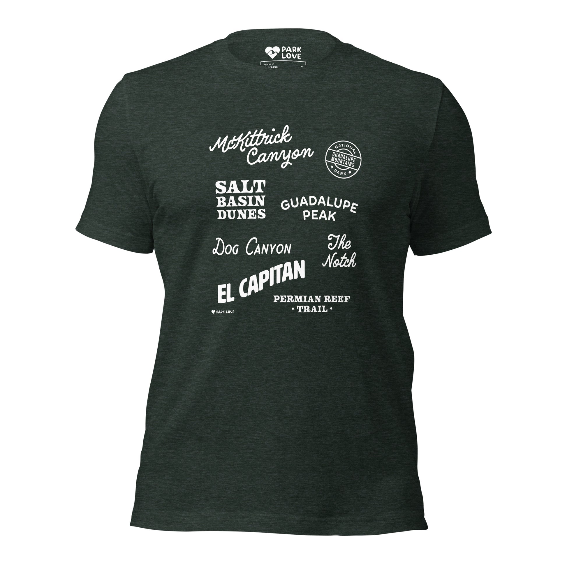 Guadalupe Mountains National Park Destinations Tee Shirt Green
