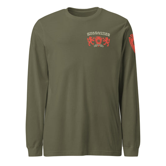 Guadalupe Mountains National Park Heraldry Long Sleeve Shirt Green Front
