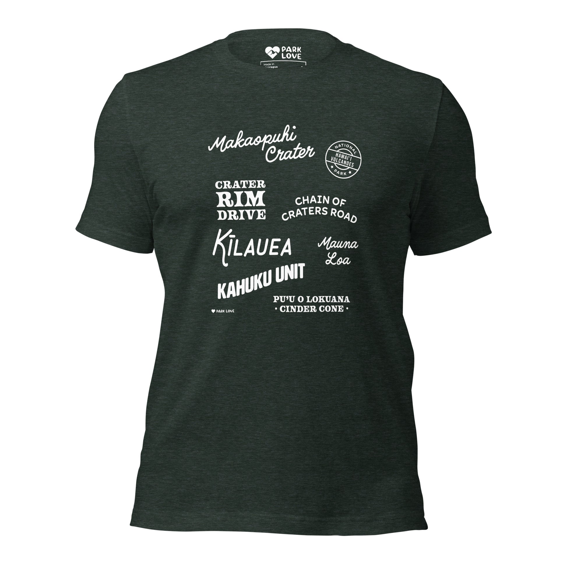 Hawaii Volcanoes National Park Destinations Tee Shirt Green
