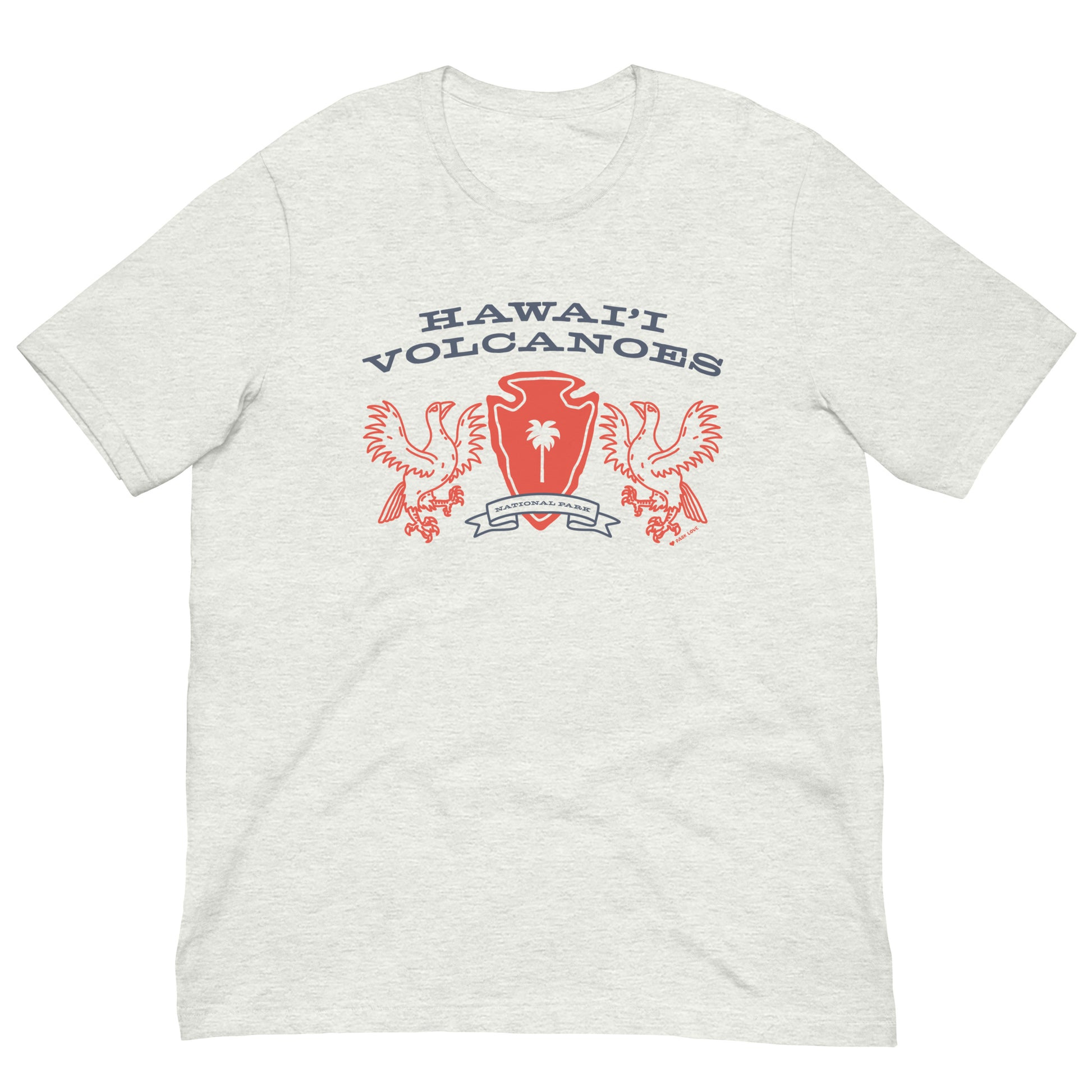 Hawaii Volcanoes National Park Heraldry Arrowhead Tee Shirt Gray