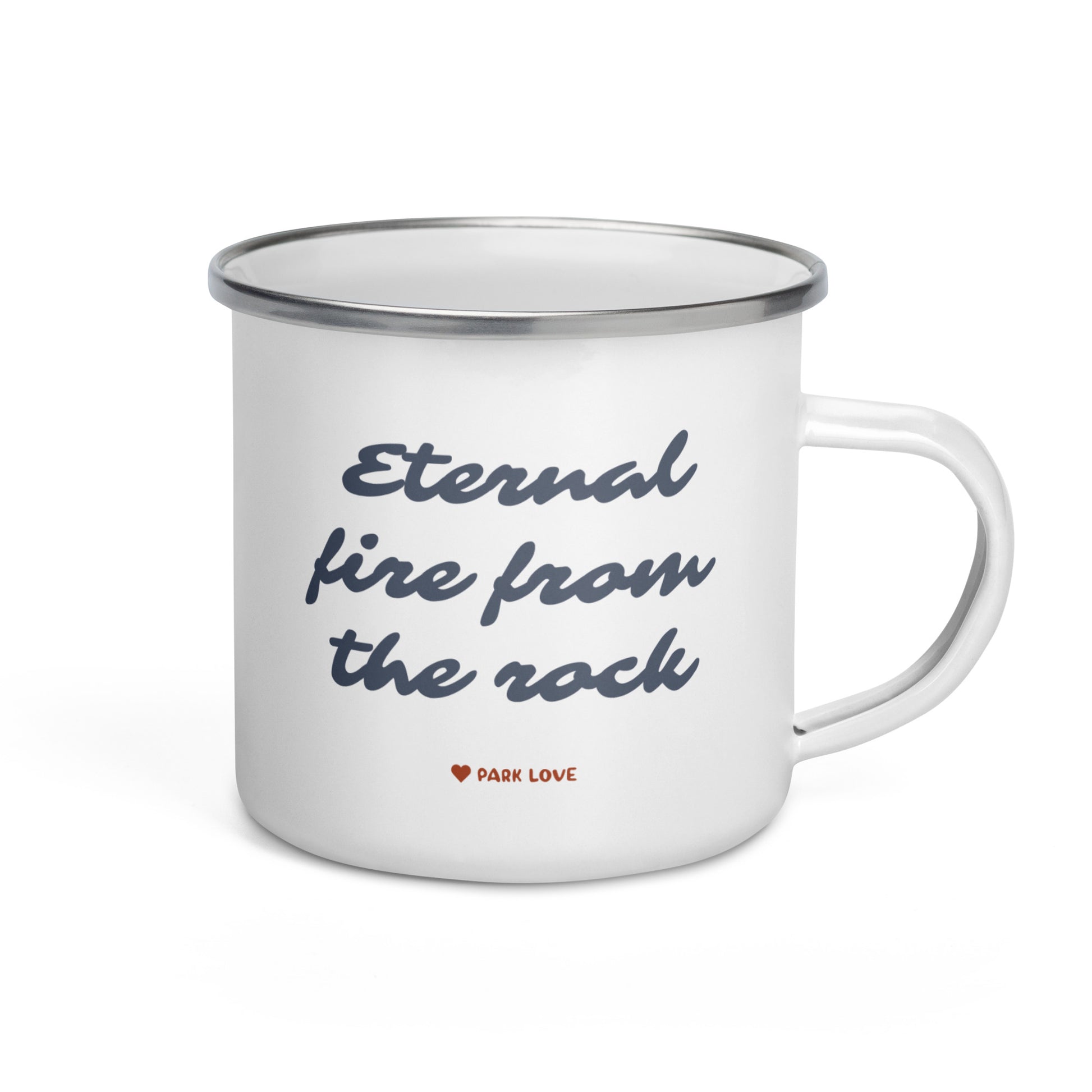 Hawaii Volcanoes National Park Heraldry Enamel Camp Mug Back
