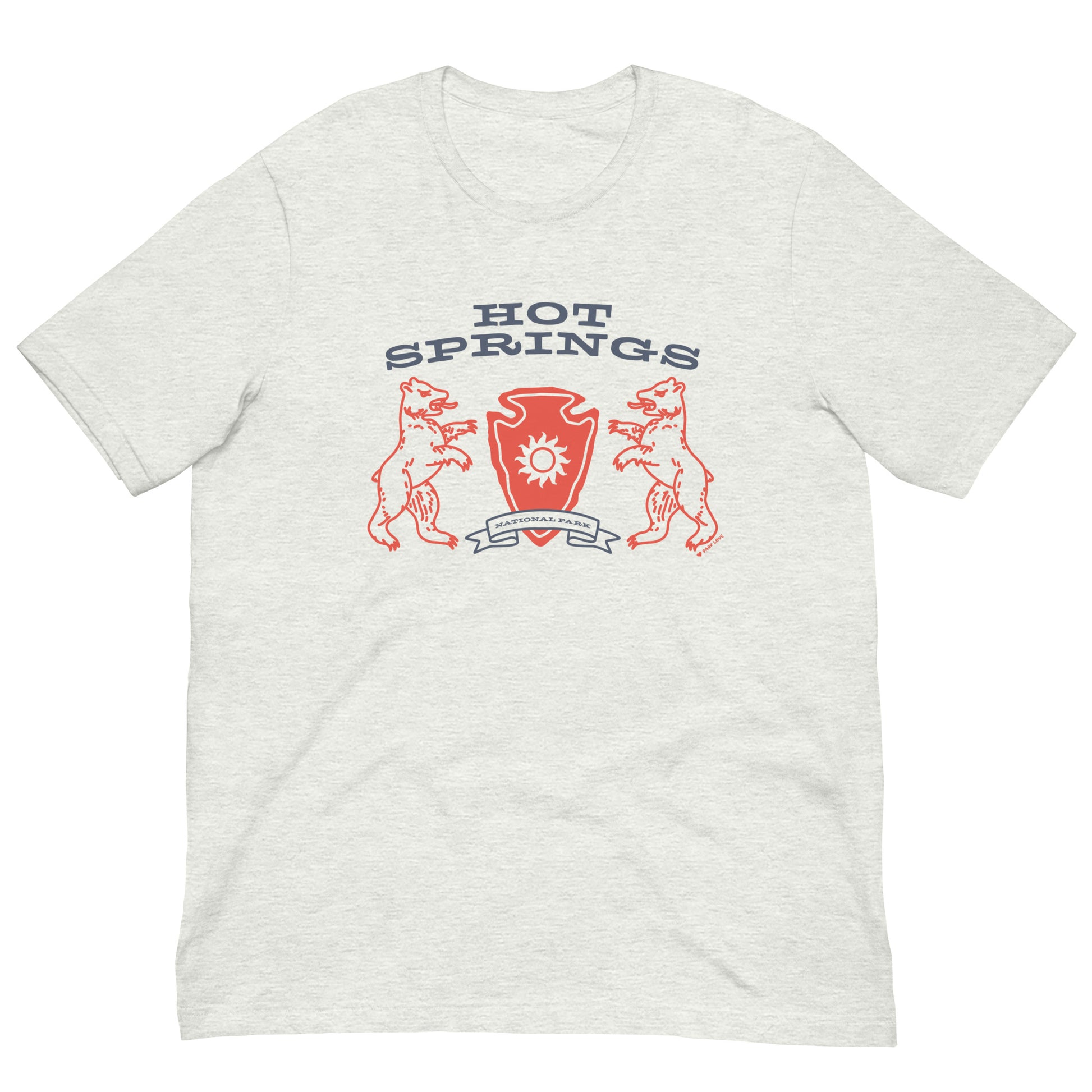 Hot Springs National Park Heraldry Arrowhead Tee Shirt Gray