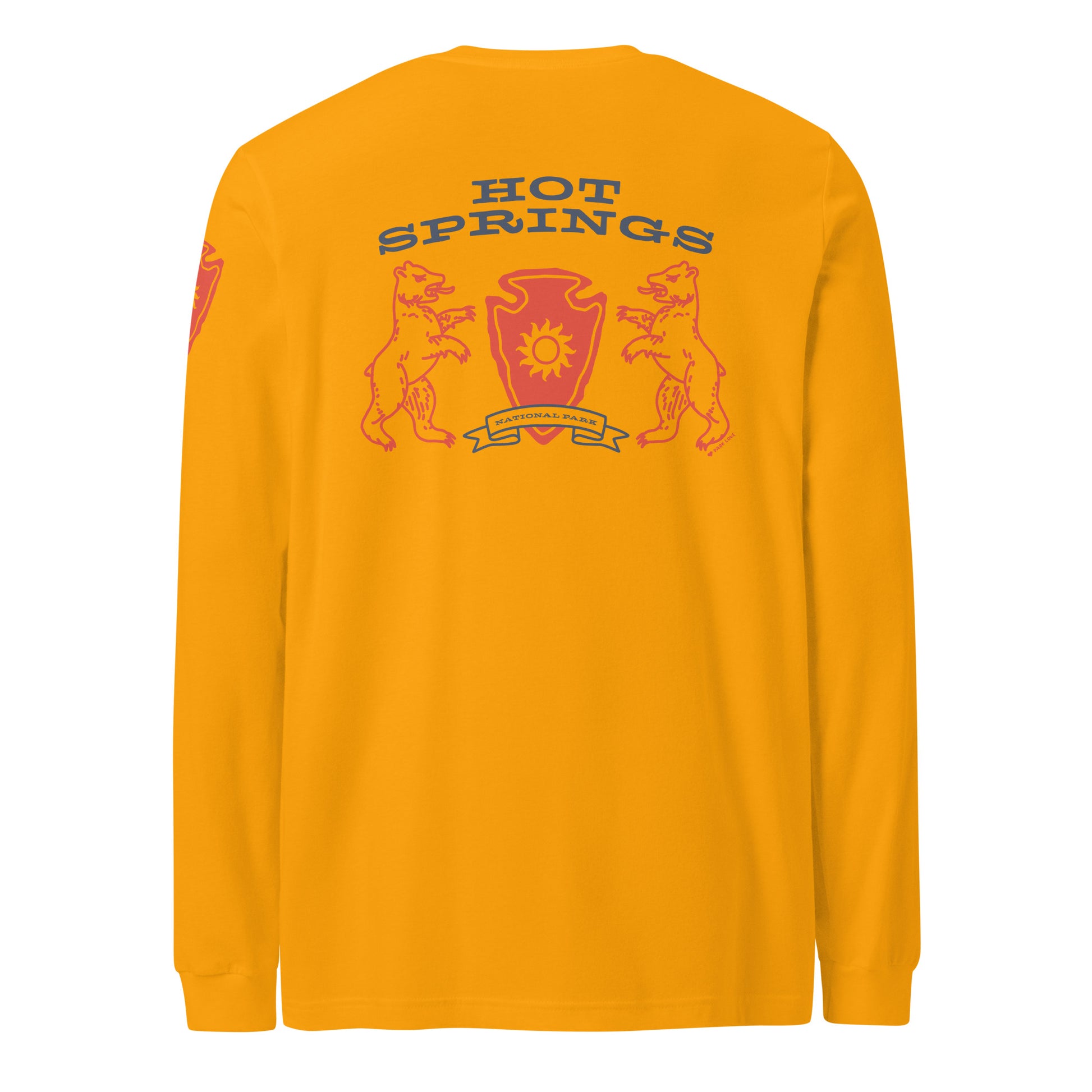 Hot Springs National Park Heraldry Long Sleeve Shirt Gold Back