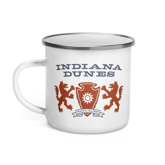 Indiana Dunes National Park Heraldry Enamel Camp Mug Front