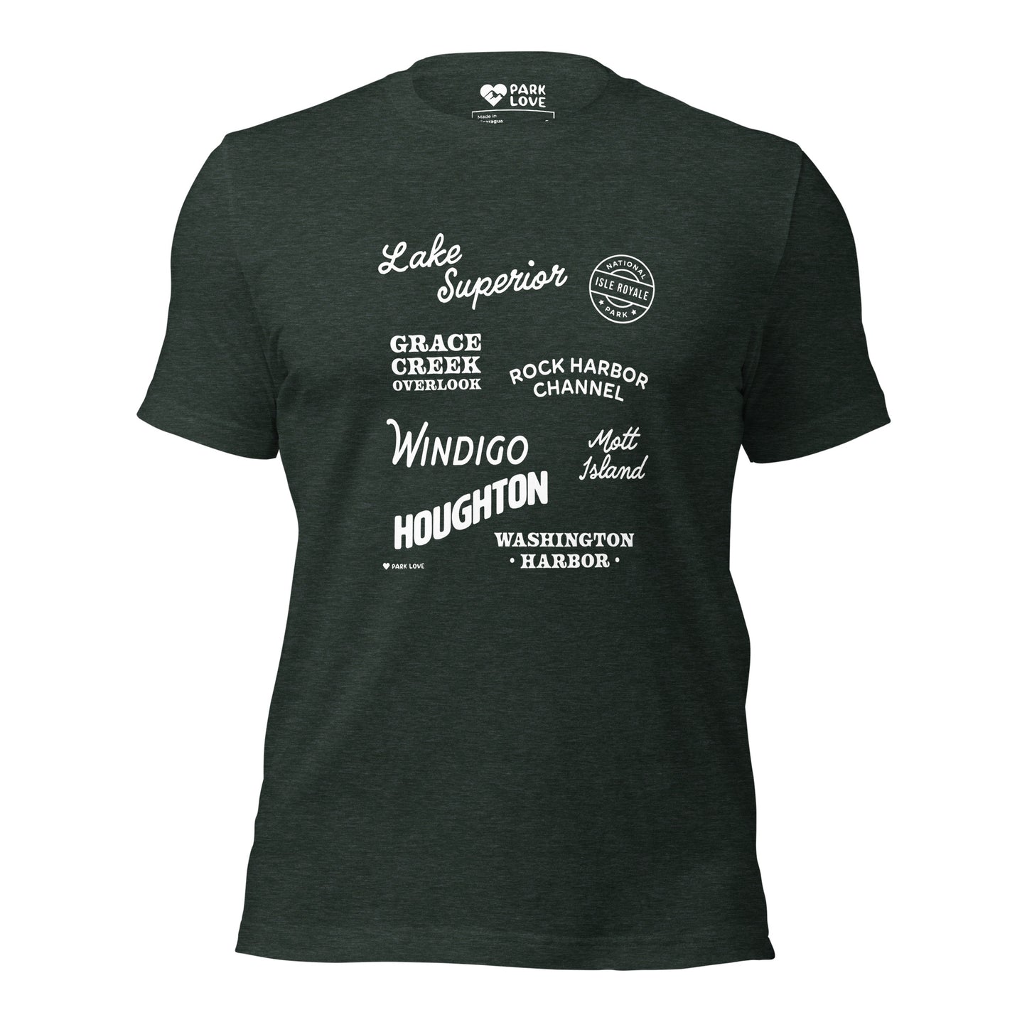 Isle Royale National Park Destinations Tee Shirt Green