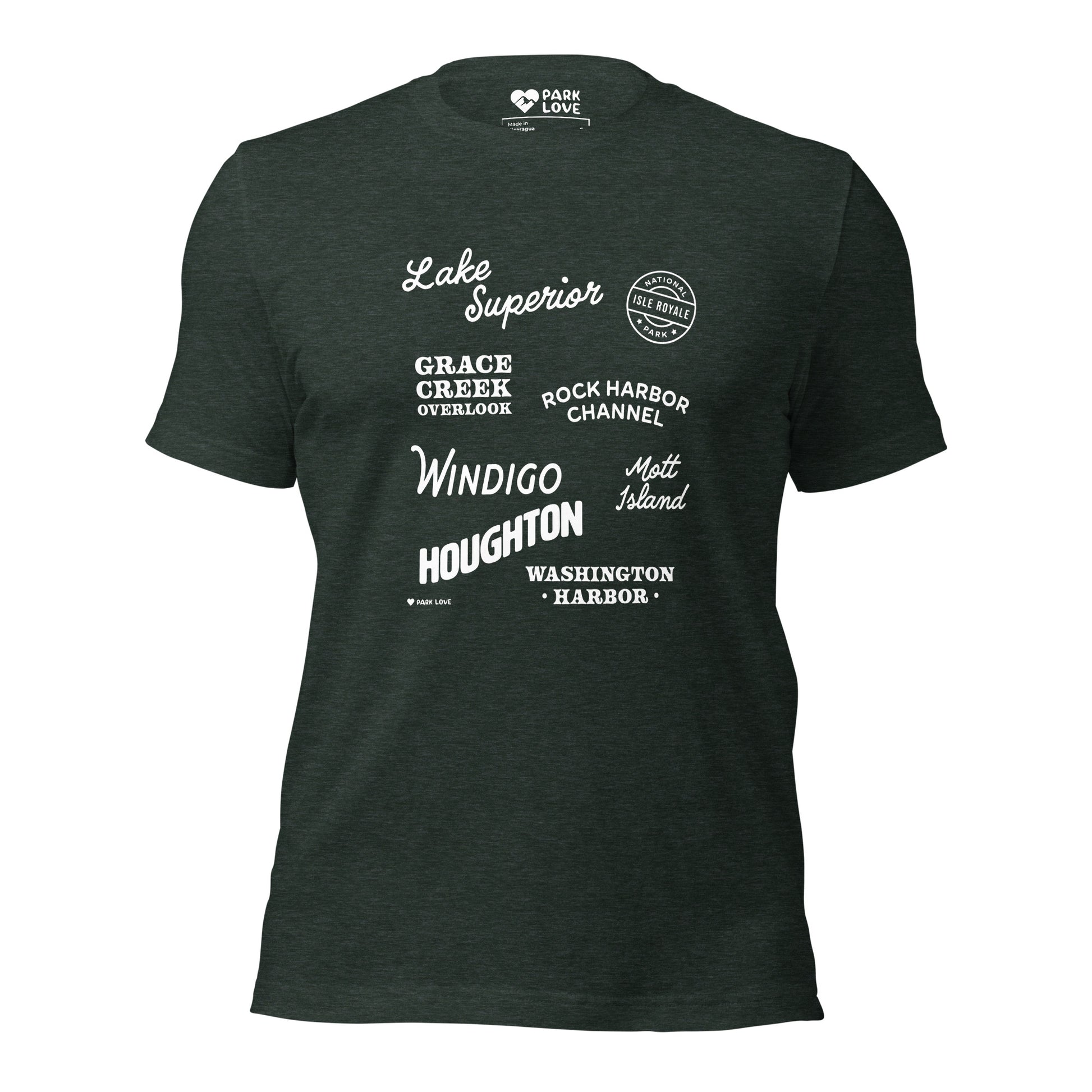 Isle Royale National Park Destinations Tee Shirt Green