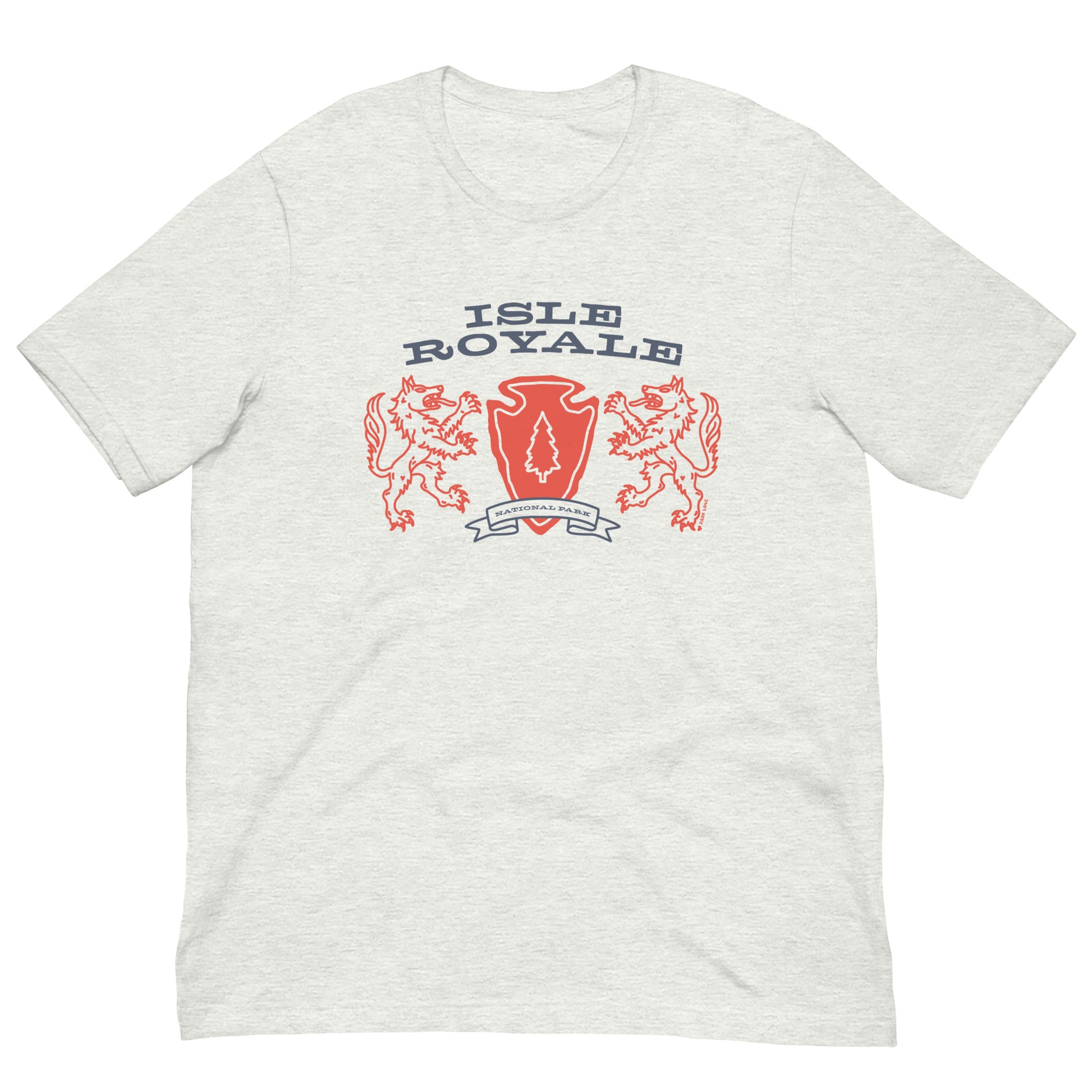 Isle Royale National Park Heraldry Arrowhead Tee Shirt Gray