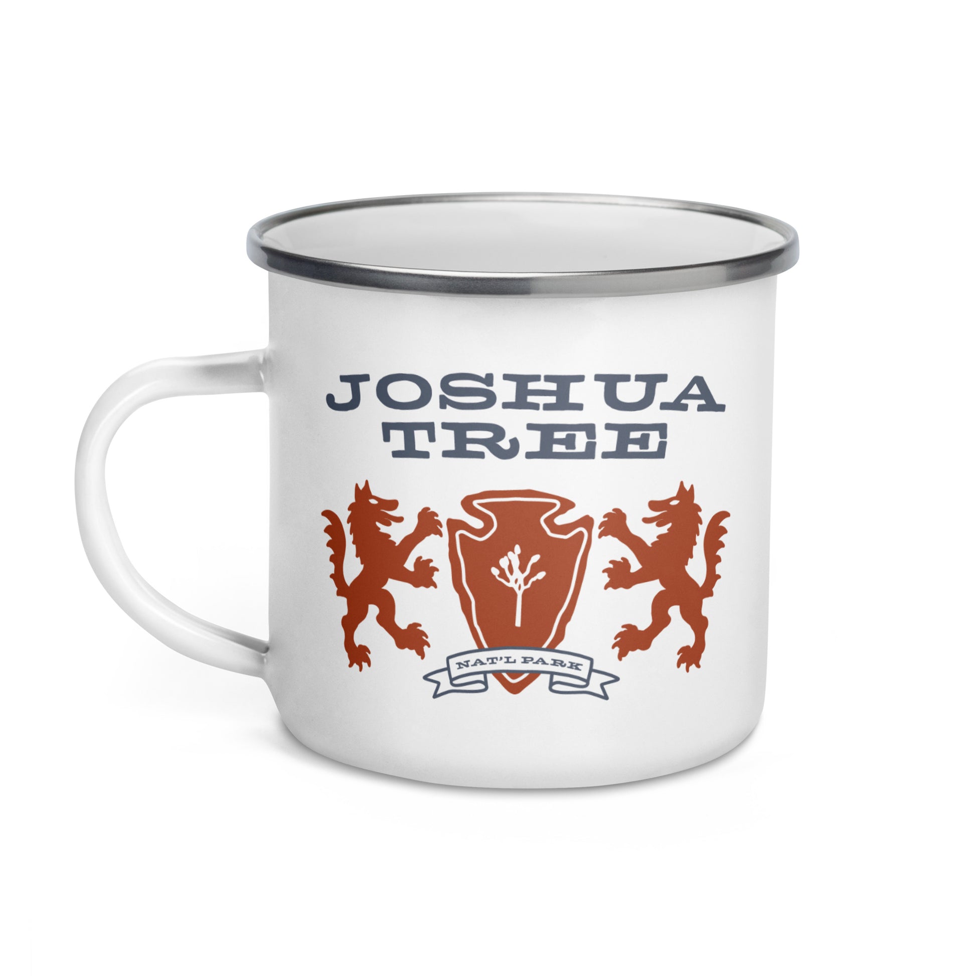 Joshua Tree National Park Heraldry Enamel Camp Mug Front