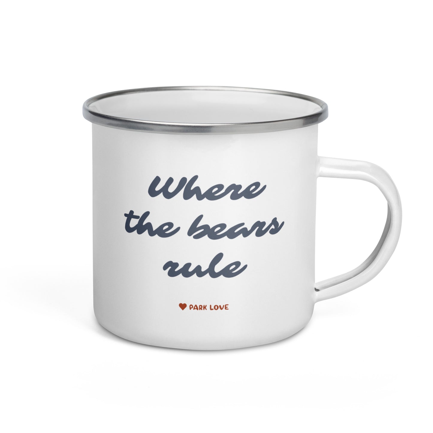 Katmai National Park Heraldry Enamel Camp Mug Back