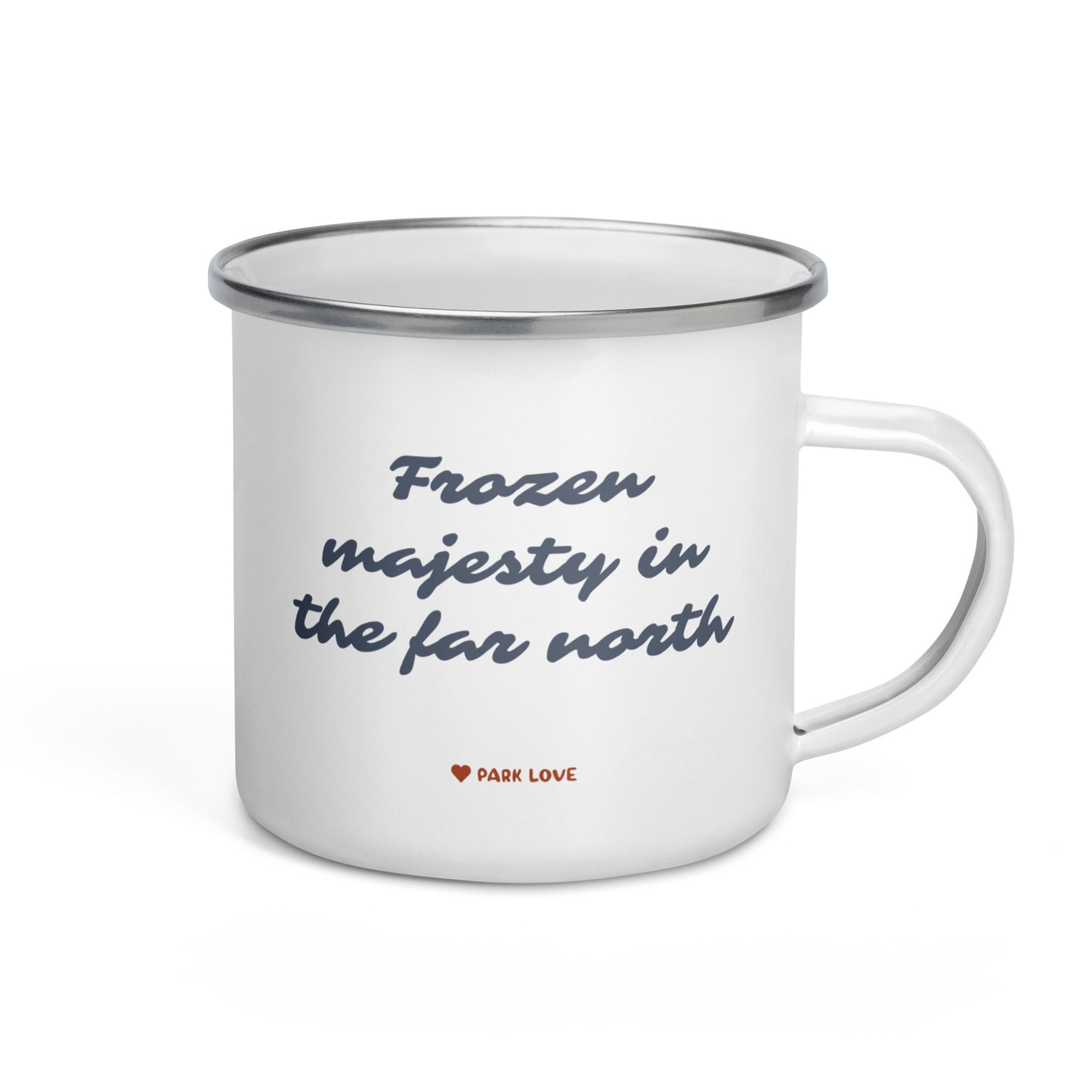 Kenai Fjords National Park Heraldry Enamel Camp Mug Back