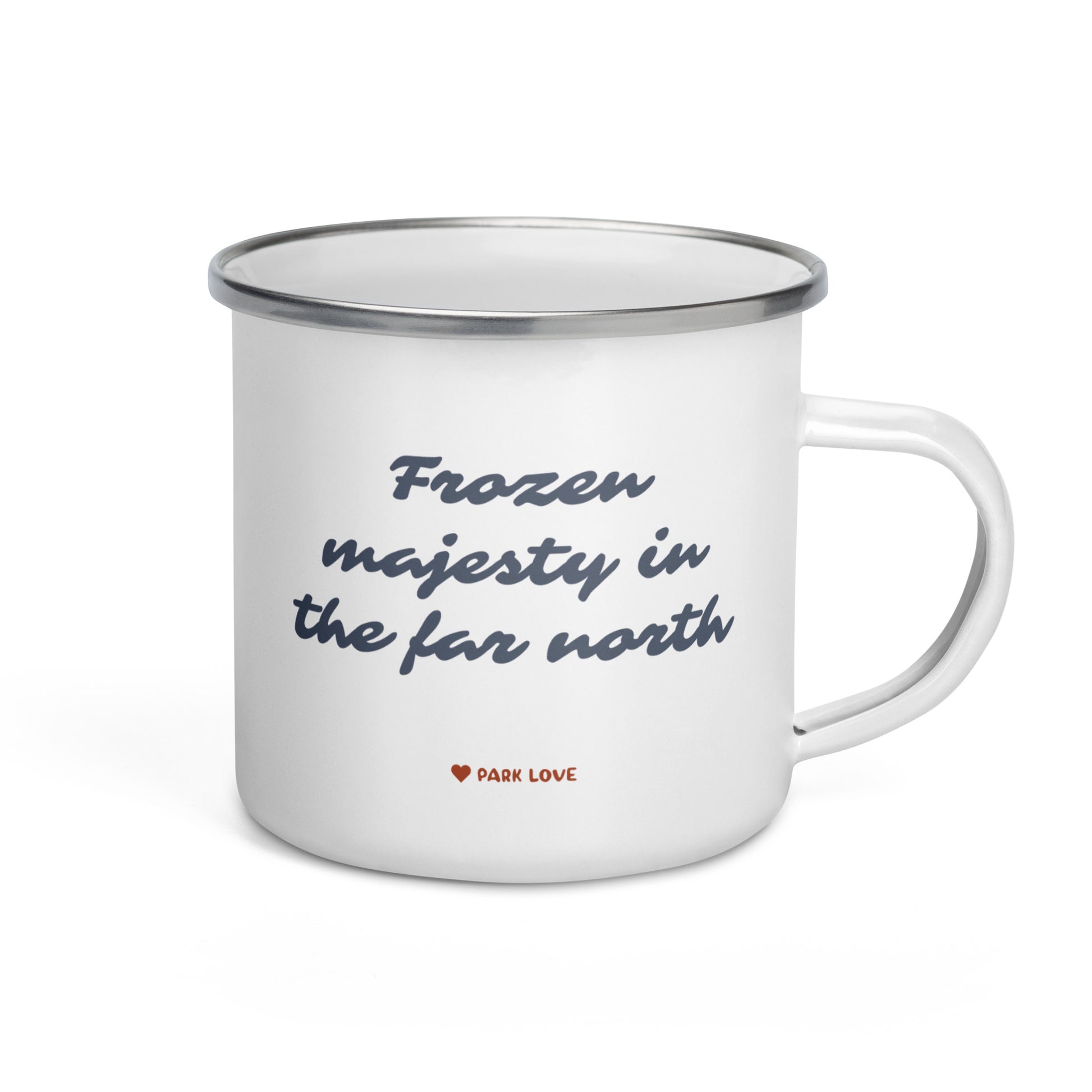 Kenai Fjords National Park Heraldry Enamel Camp Mug Back