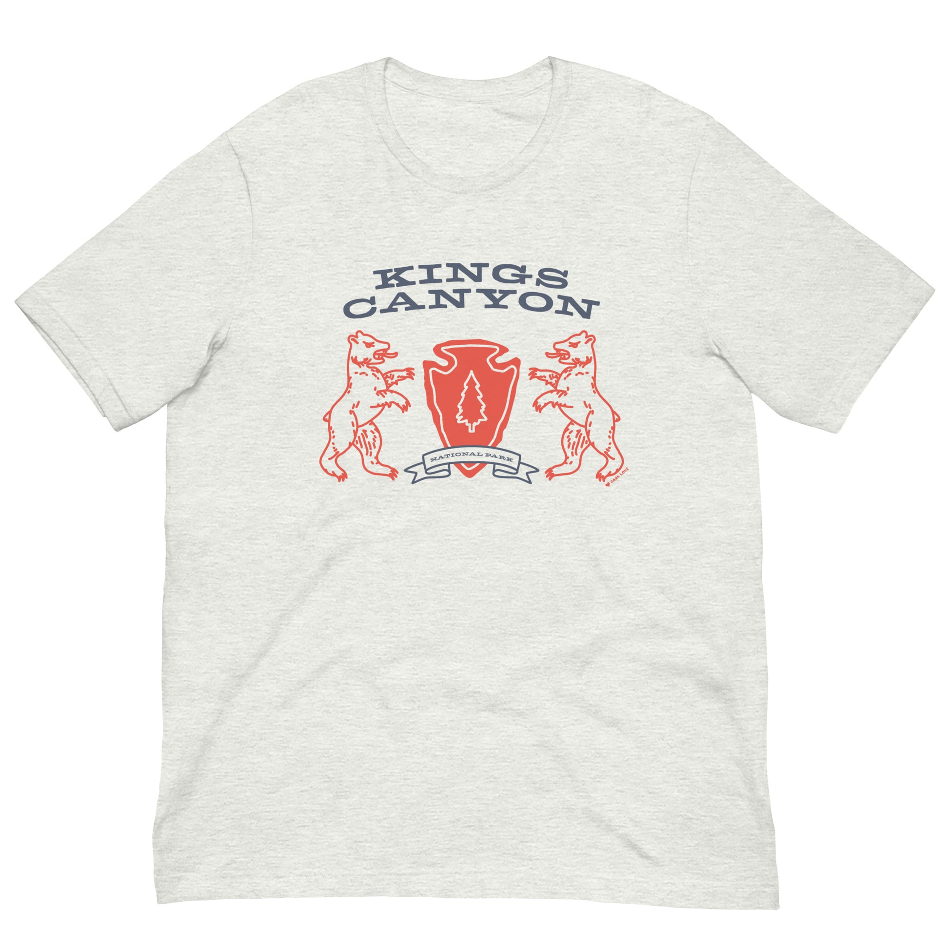 Kings Canyon National Park Heraldry Arrowhead Tee Shirt Gray