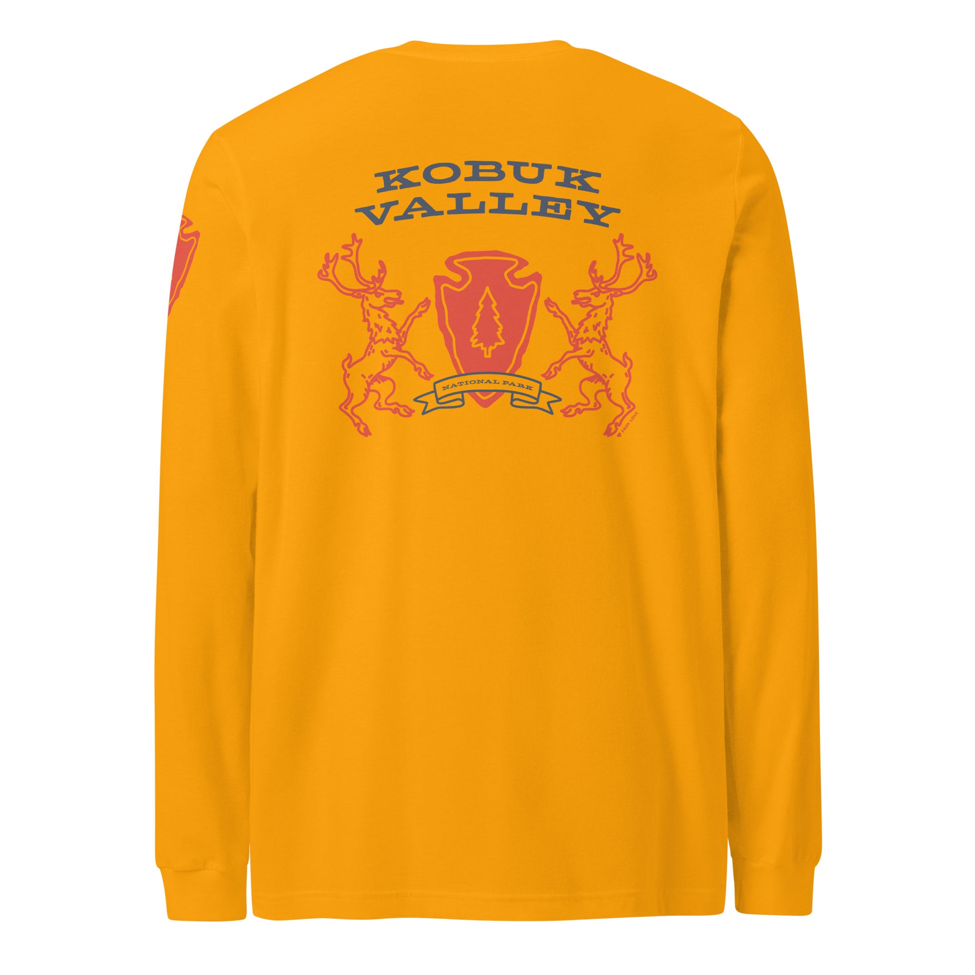 Kobuk Valley National Park Heraldry Long Sleeve Shirt Gold Back