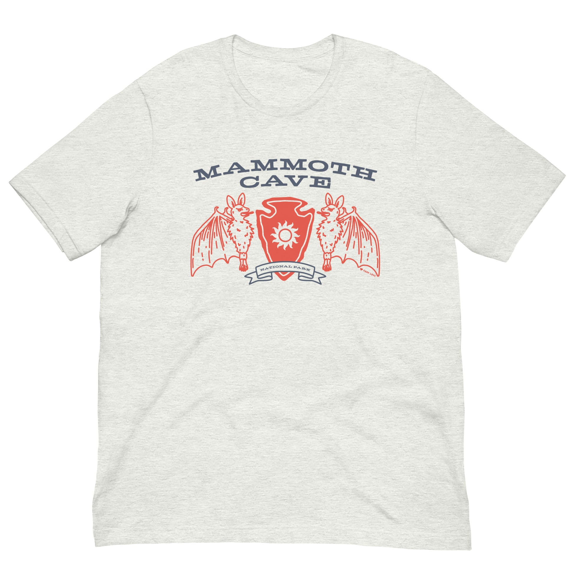 Mammoth Cave National Park Heraldry Arrowhead Tee Shirt Gray