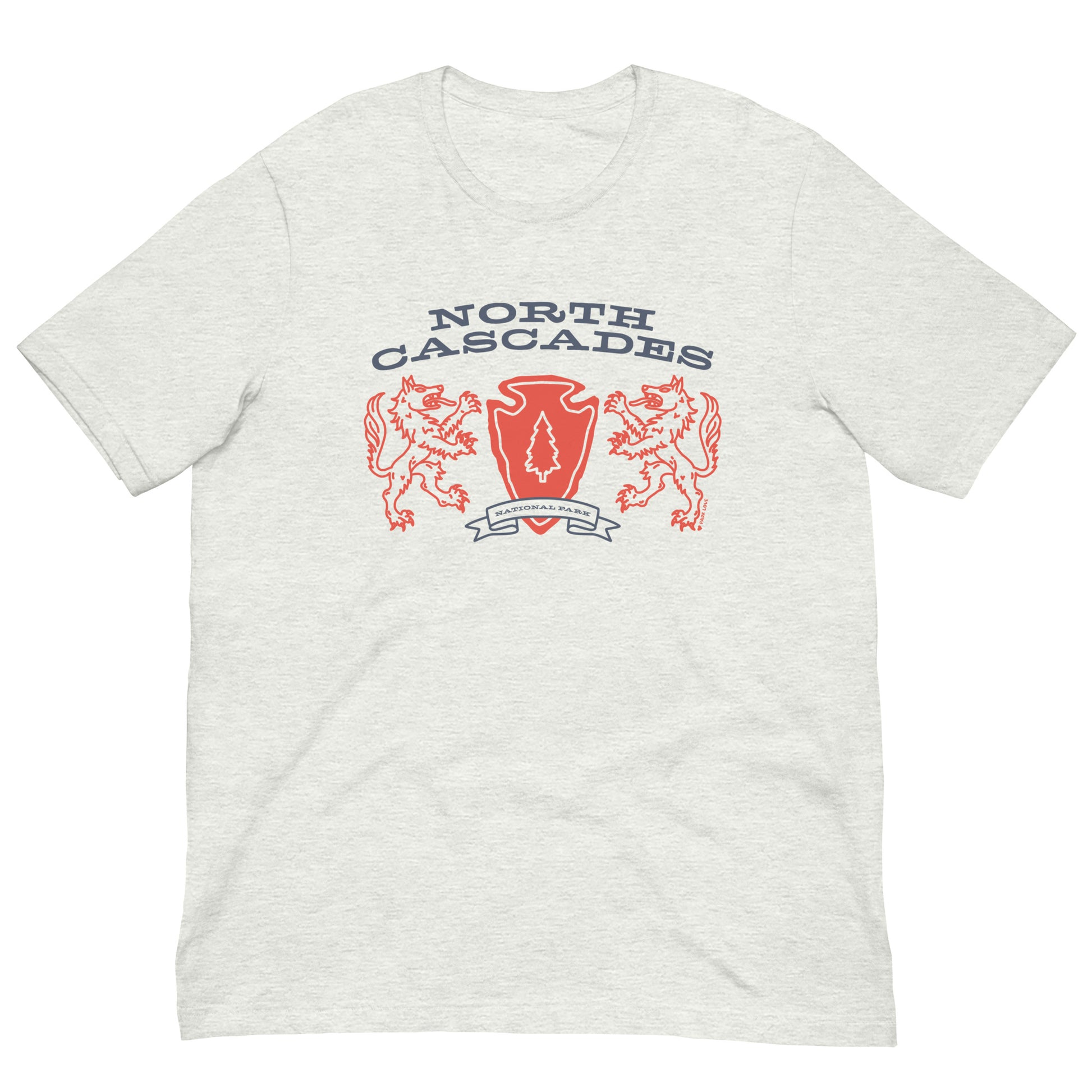 North Cascades National Park Heraldry Arrowhead Tee Shirt Gray